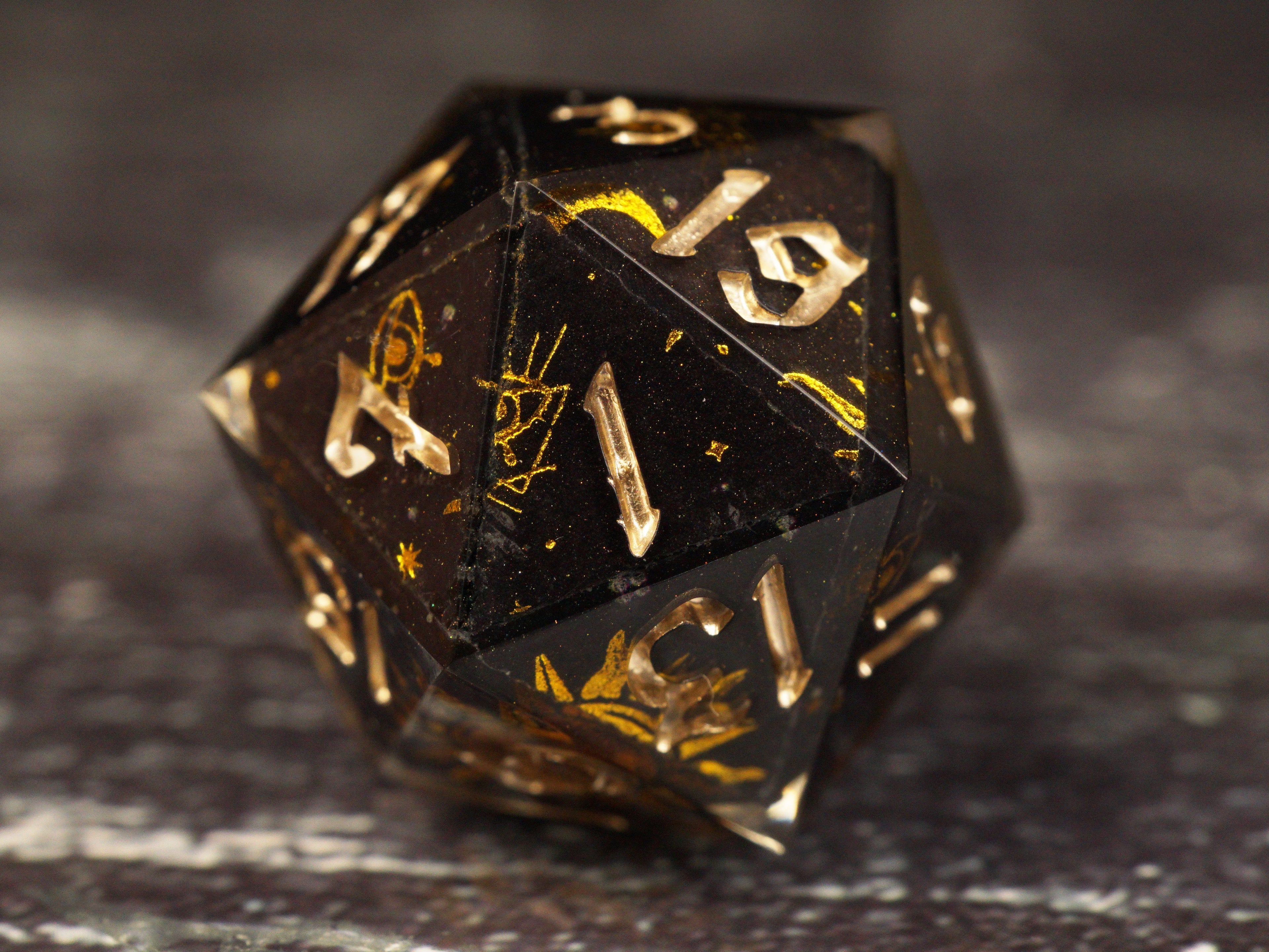 Stellar Eclipse - Handmade Resin Dice Set