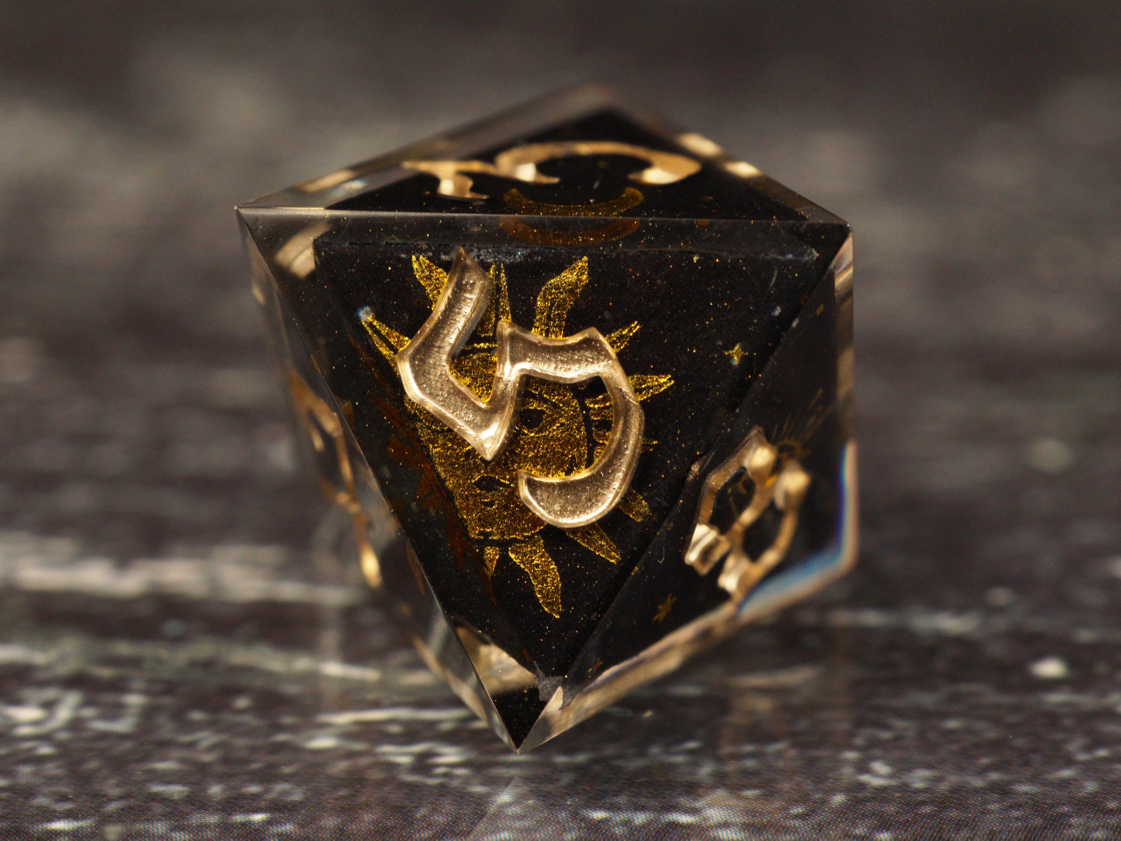 Stellar Eclipse - Handmade Resin Dice Set