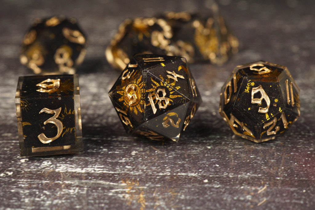 Stellar Eclipse - Handmade Resin Dice Set
