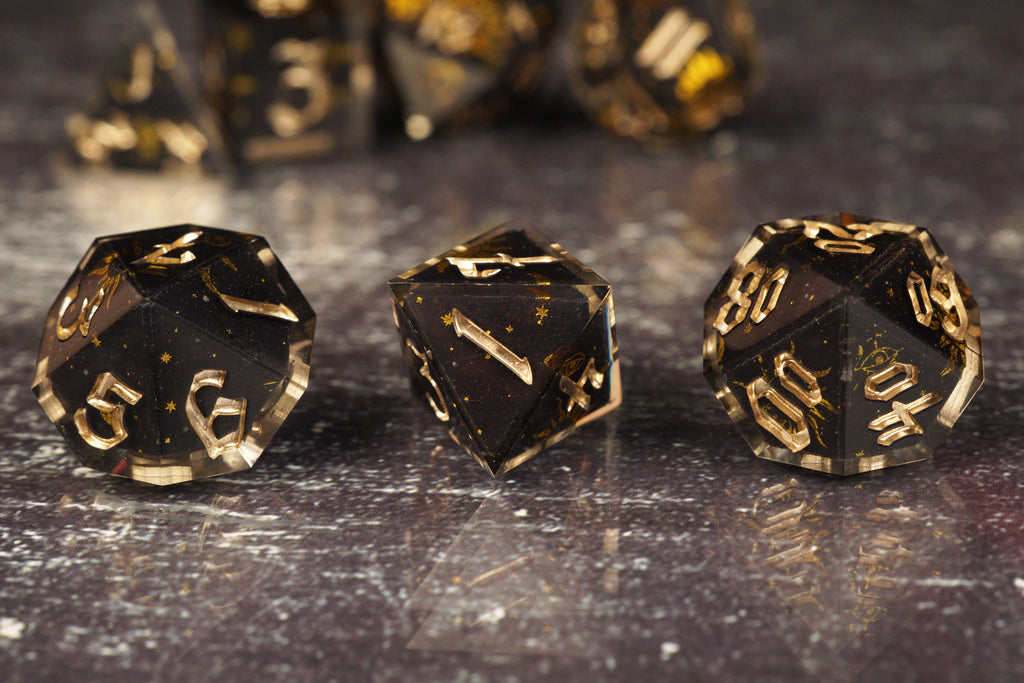 Stellar Eclipse - Handmade Resin Dice Set