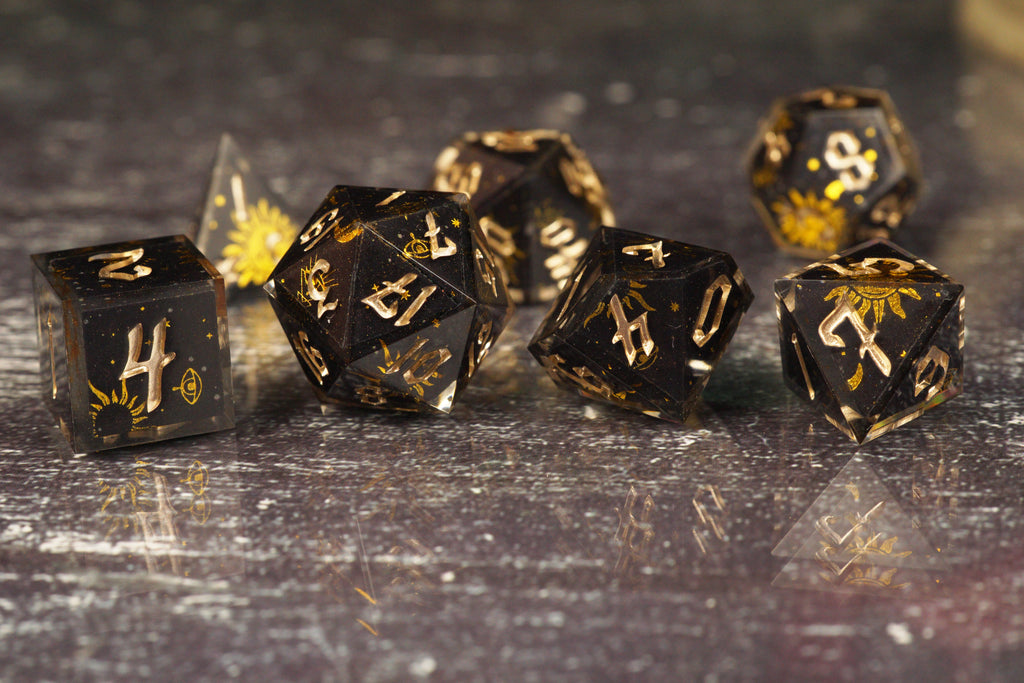 Stellar Eclipse - Handmade Resin Dice Set