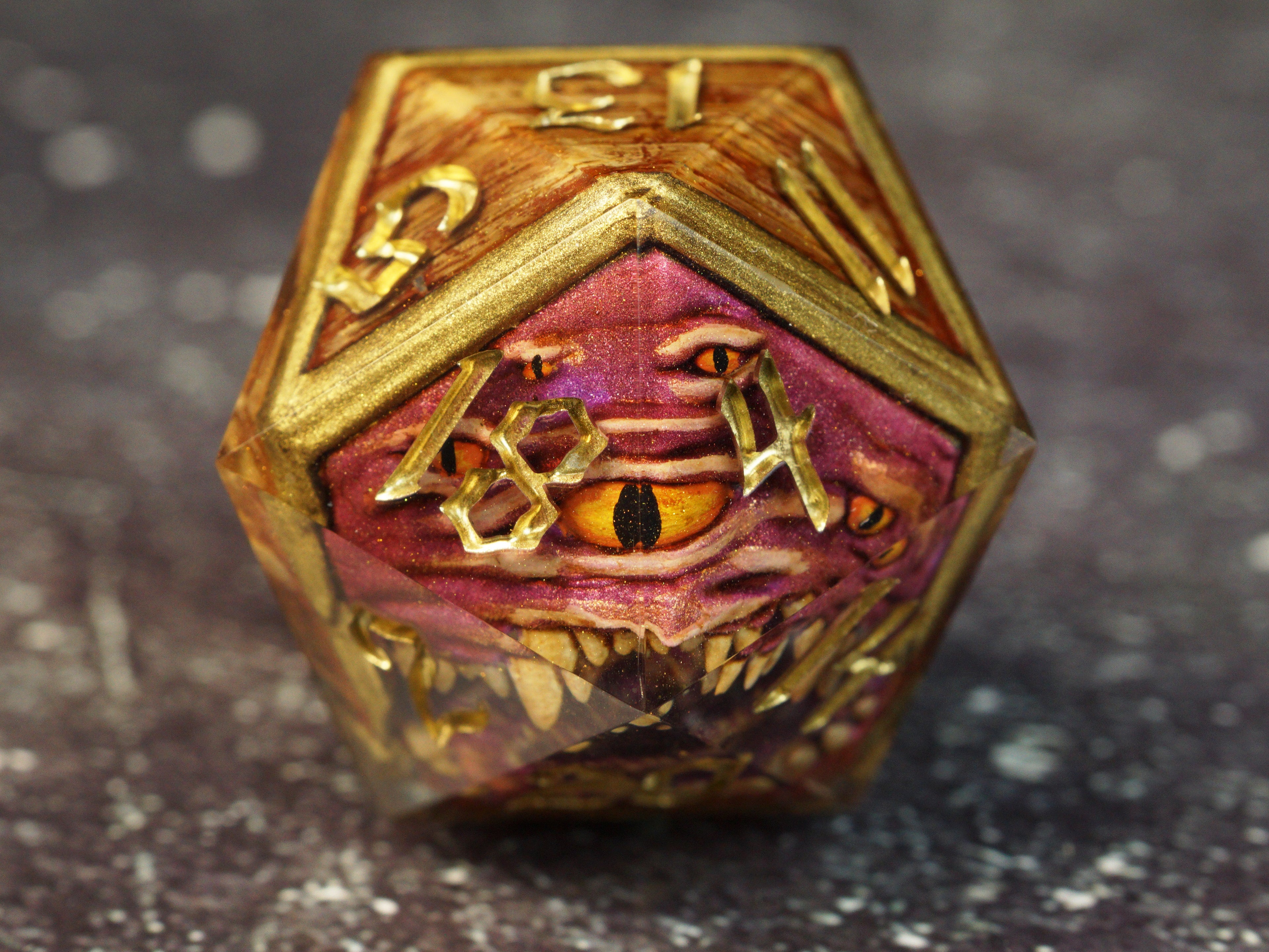 Mimic Gold Edition - Handmade Collector’s D20, 30mm