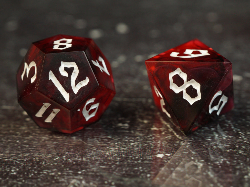 Shadow Heart - Handmade Resin Dice Set