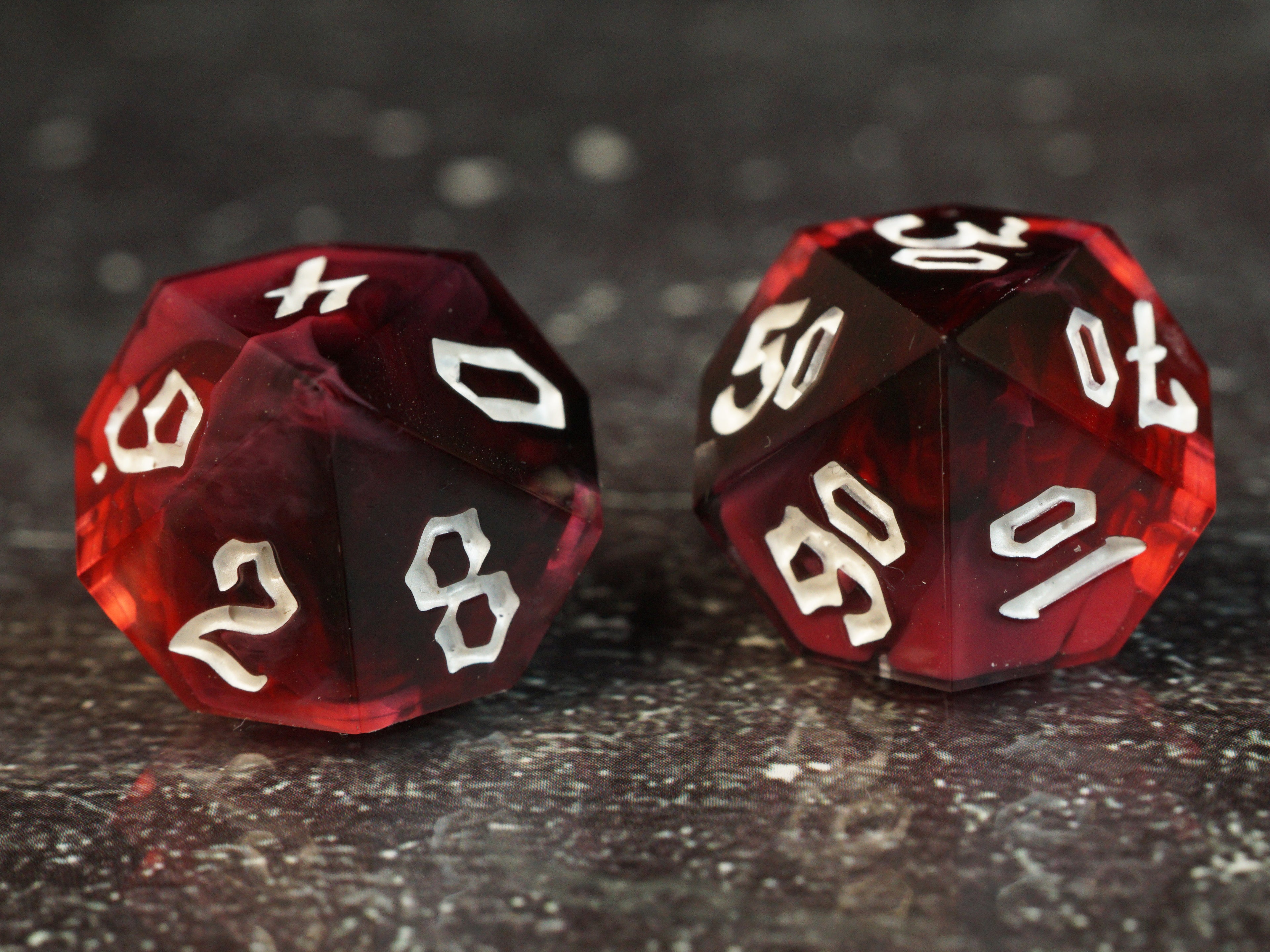 Shadow Heart - Handmade Resin Dice Set