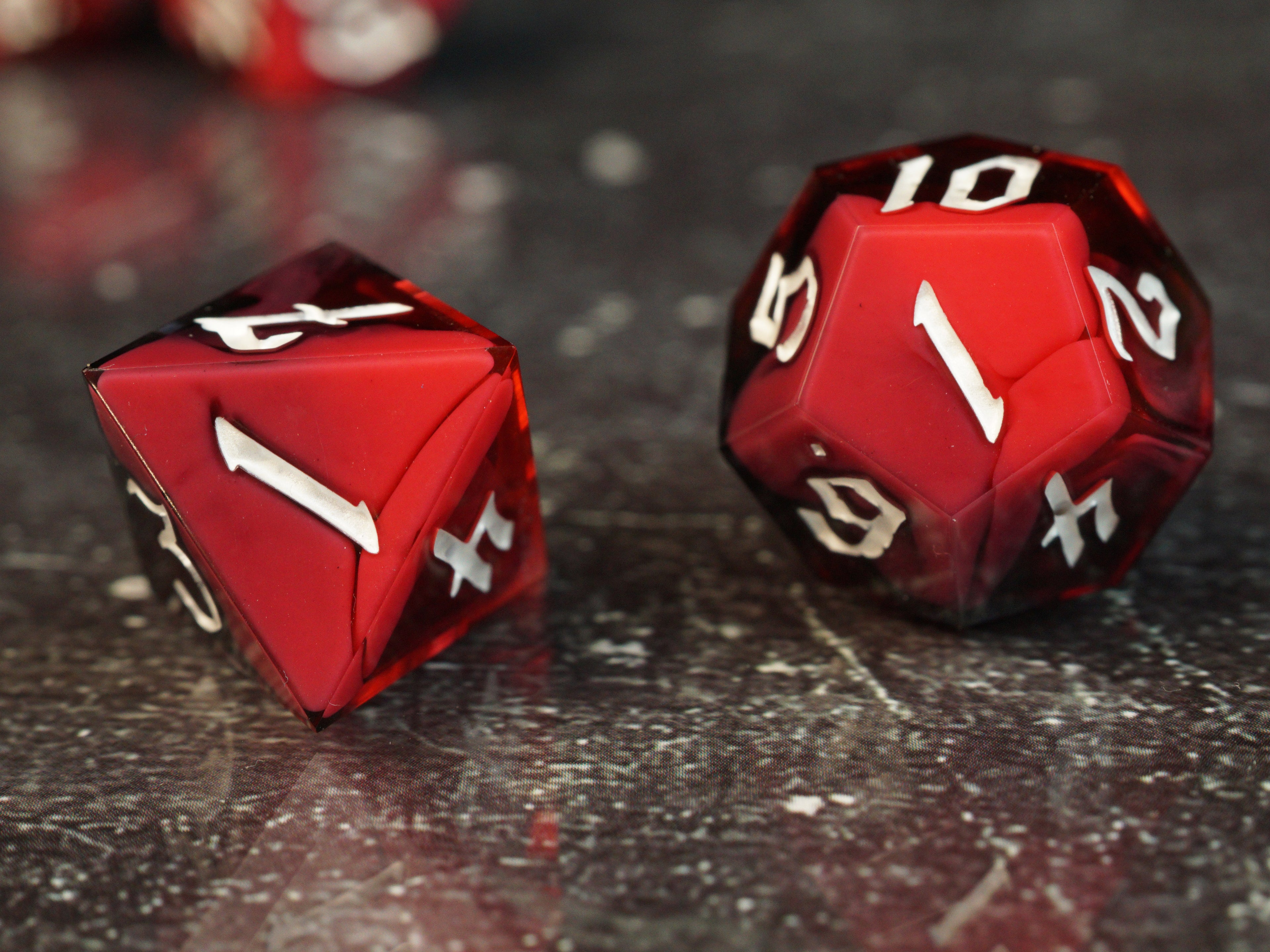 Shadow Heart - Handmade Resin Dice Set