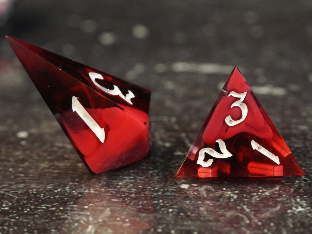 Shadow Heart - Handmade Resin Dice Set