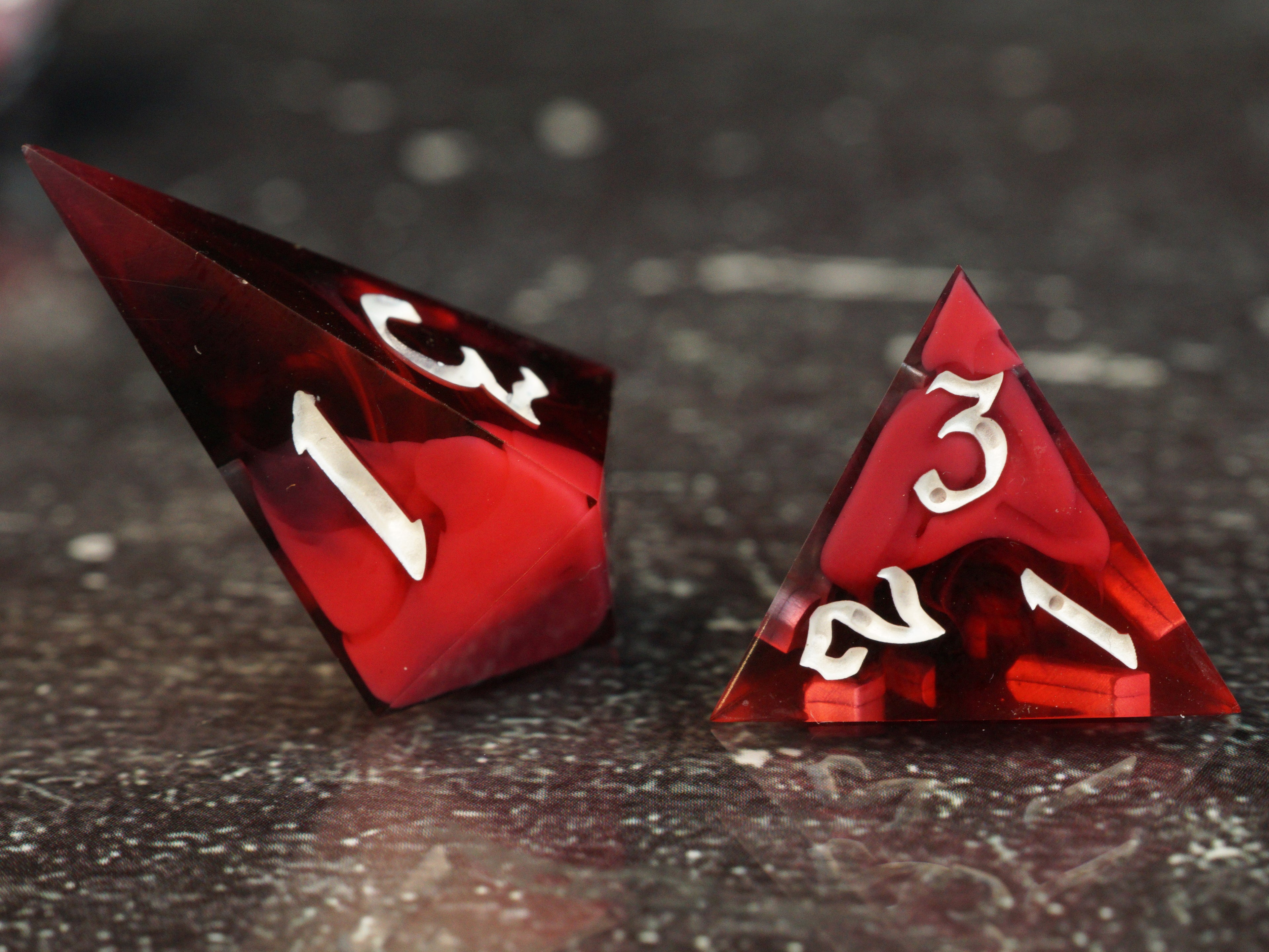 Shadow Heart - Handmade Resin Dice Set