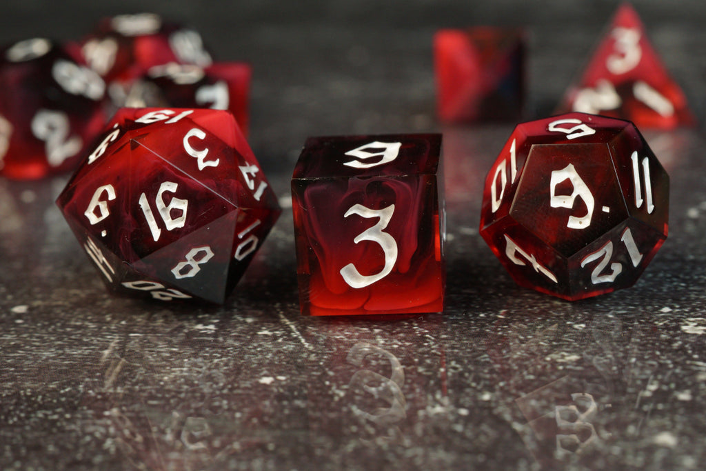 Shadow Heart - Handmade Resin Dice Set