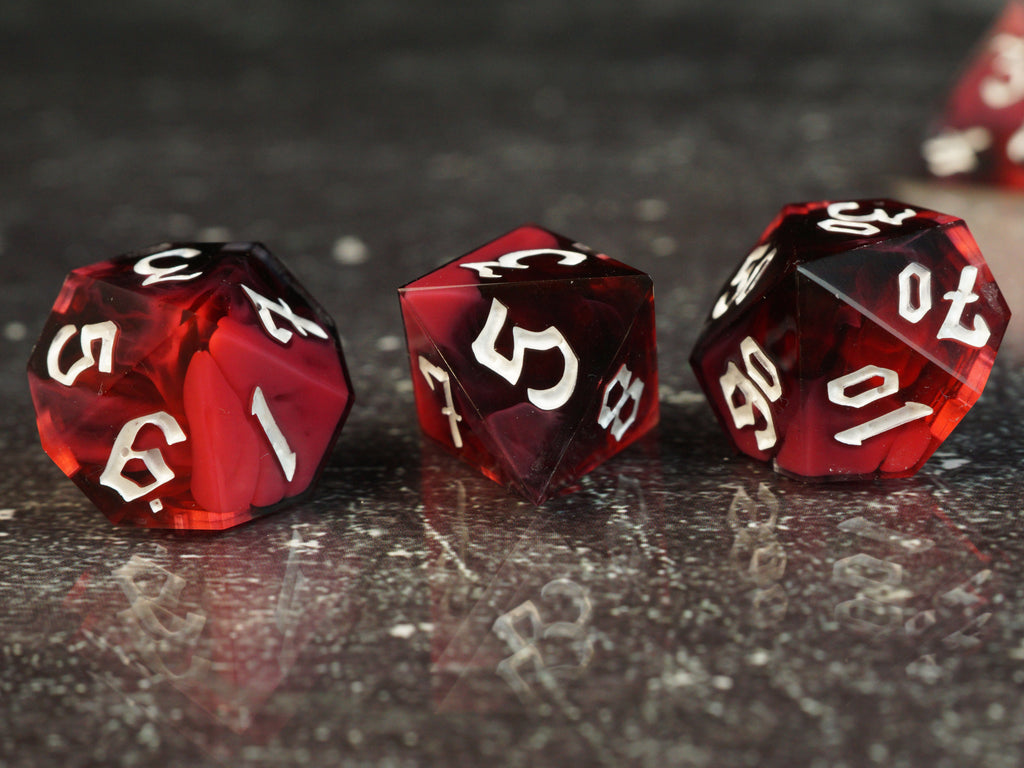 Shadow Heart - Handmade Resin Dice Set