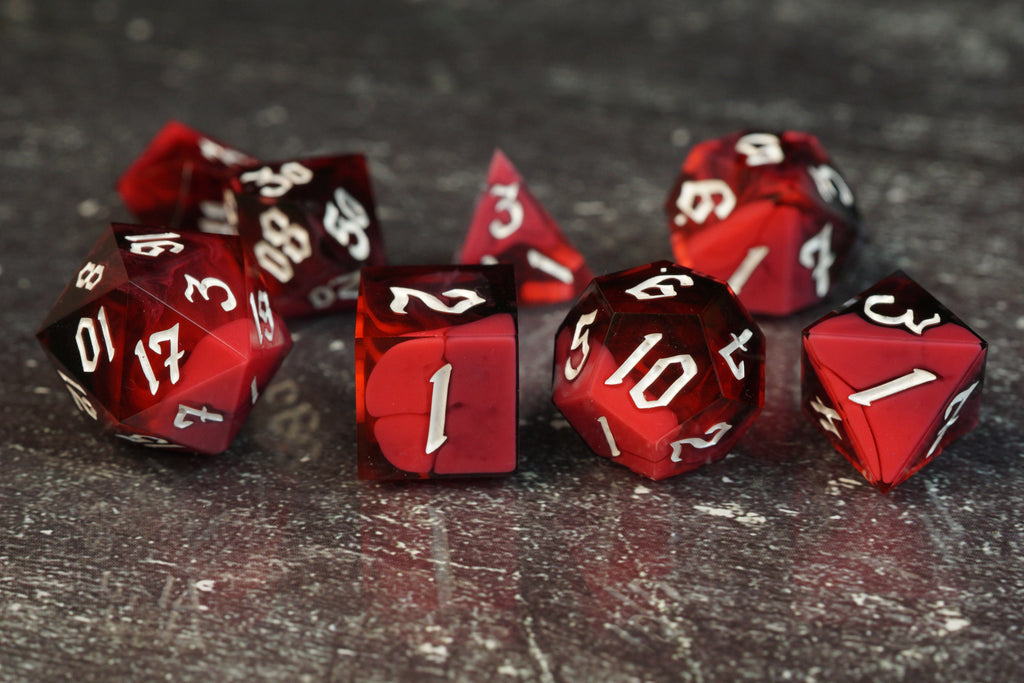 Shadow Heart - Handmade Resin Dice Set