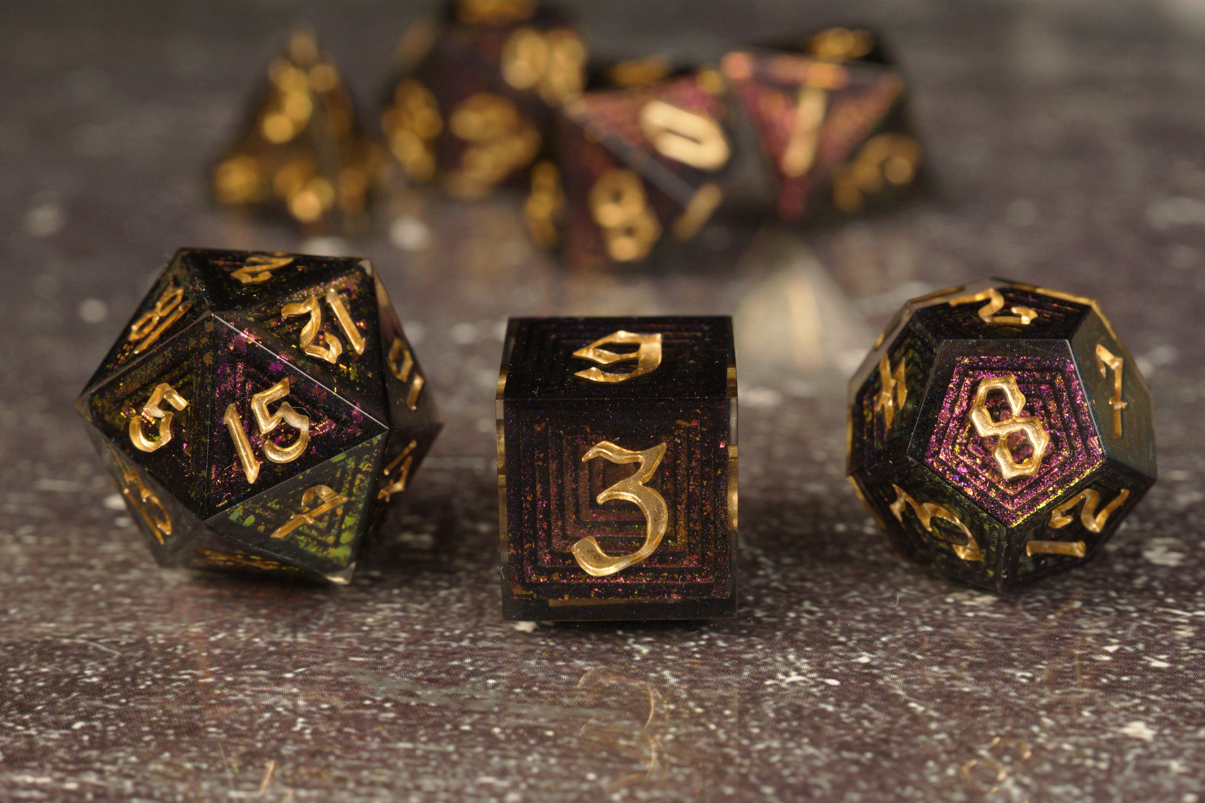 Crimson Wraith - Luxury Bismuth Inspired Handmade Resin Dice Set