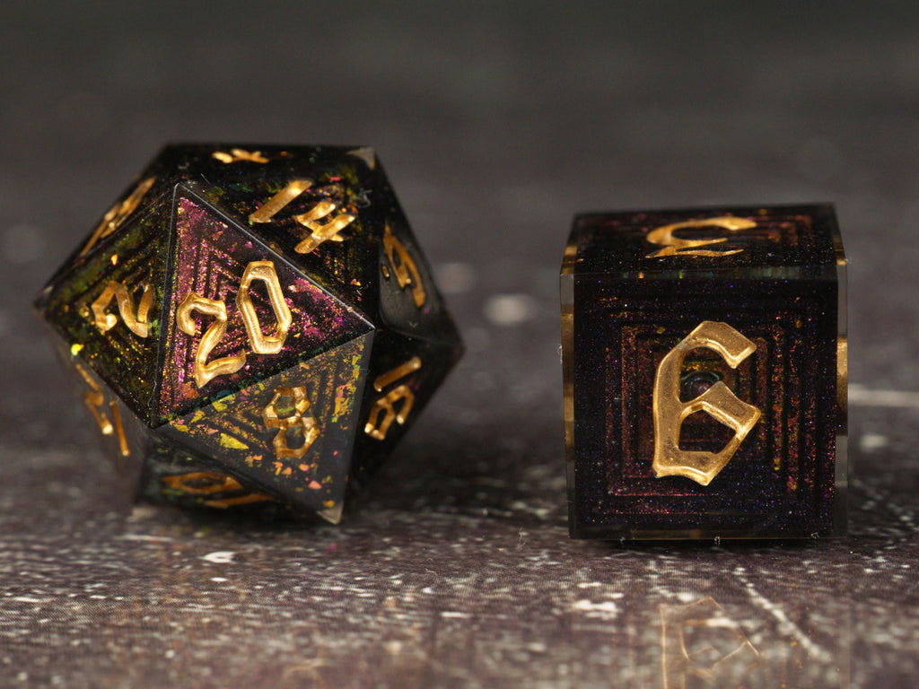 Crimson Wraith - Luxury Bismuth Inspired Handmade Resin Dice Set