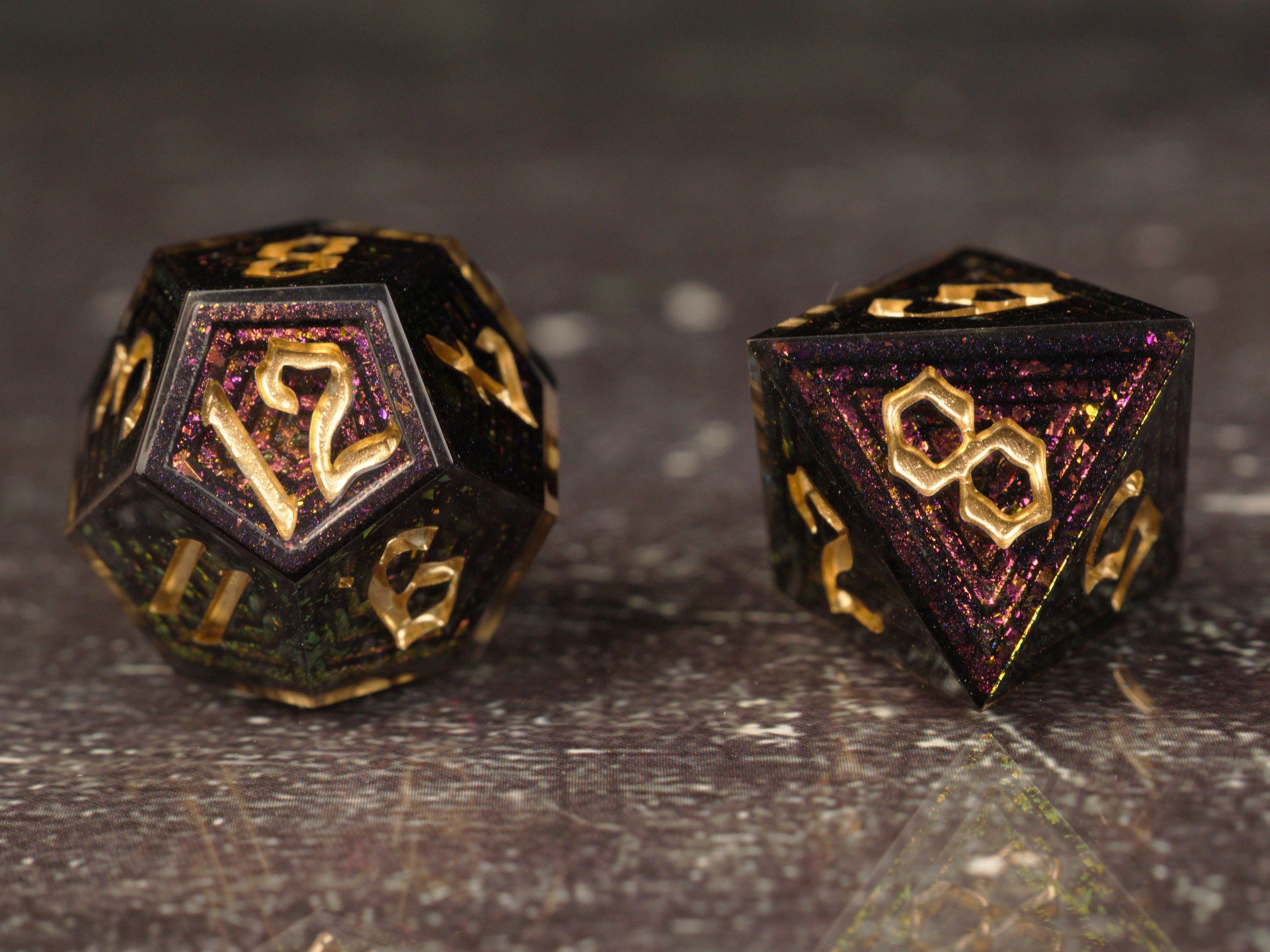 Crimson Wraith - Luxury Bismuth Inspired Handmade Resin Dice Set