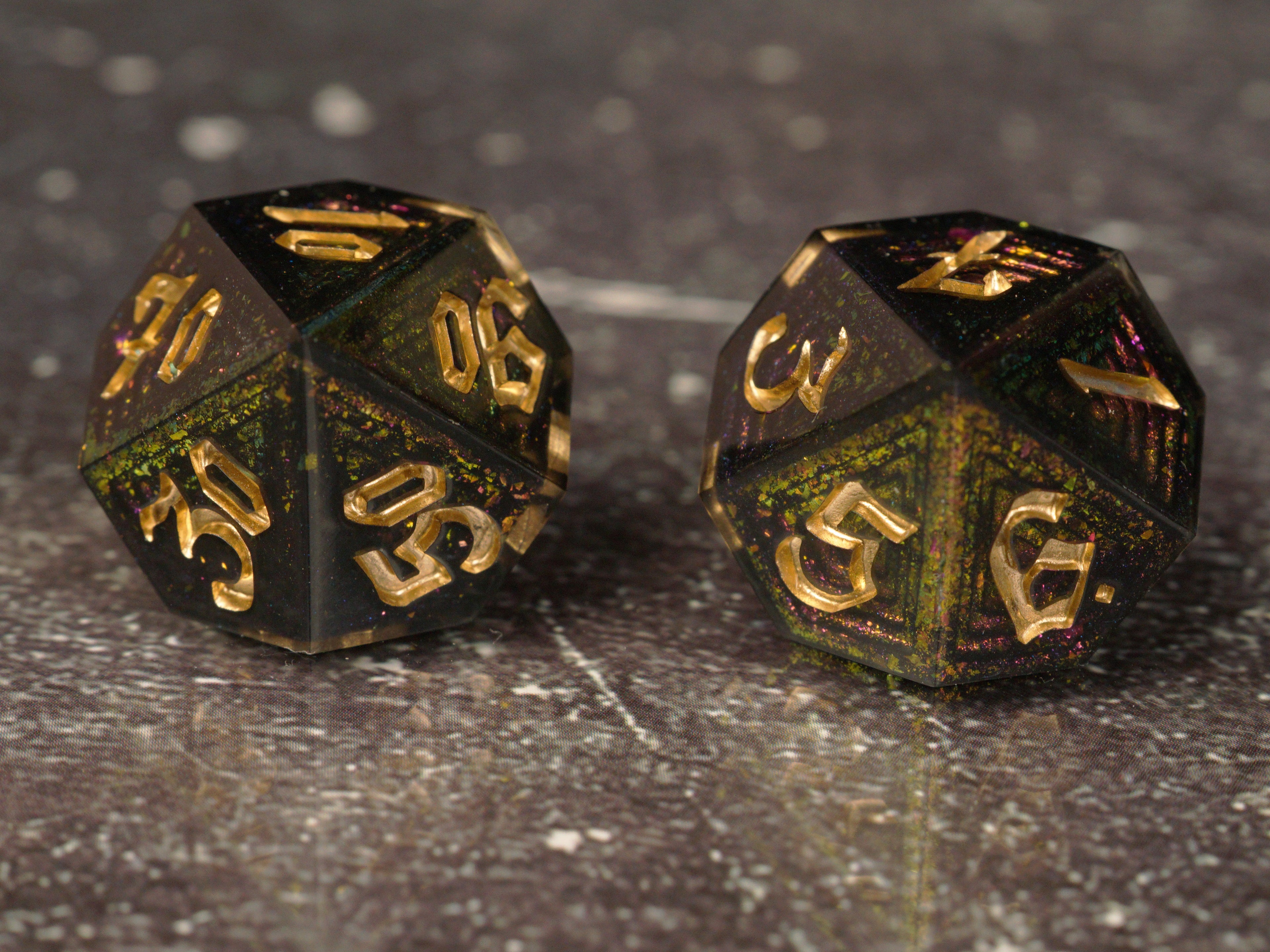 Crimson Wraith - Luxury Bismuth Inspired Handmade Resin Dice Set