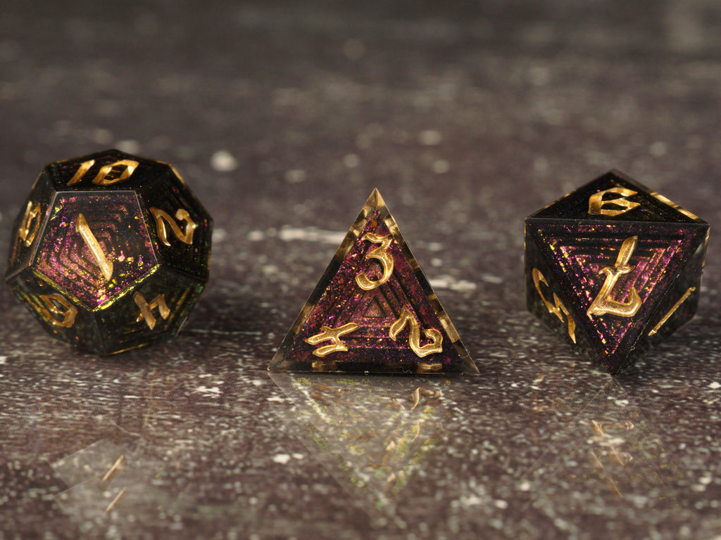 Crimson Wraith - Luxury Bismuth Inspired Handmade Resin Dice Set