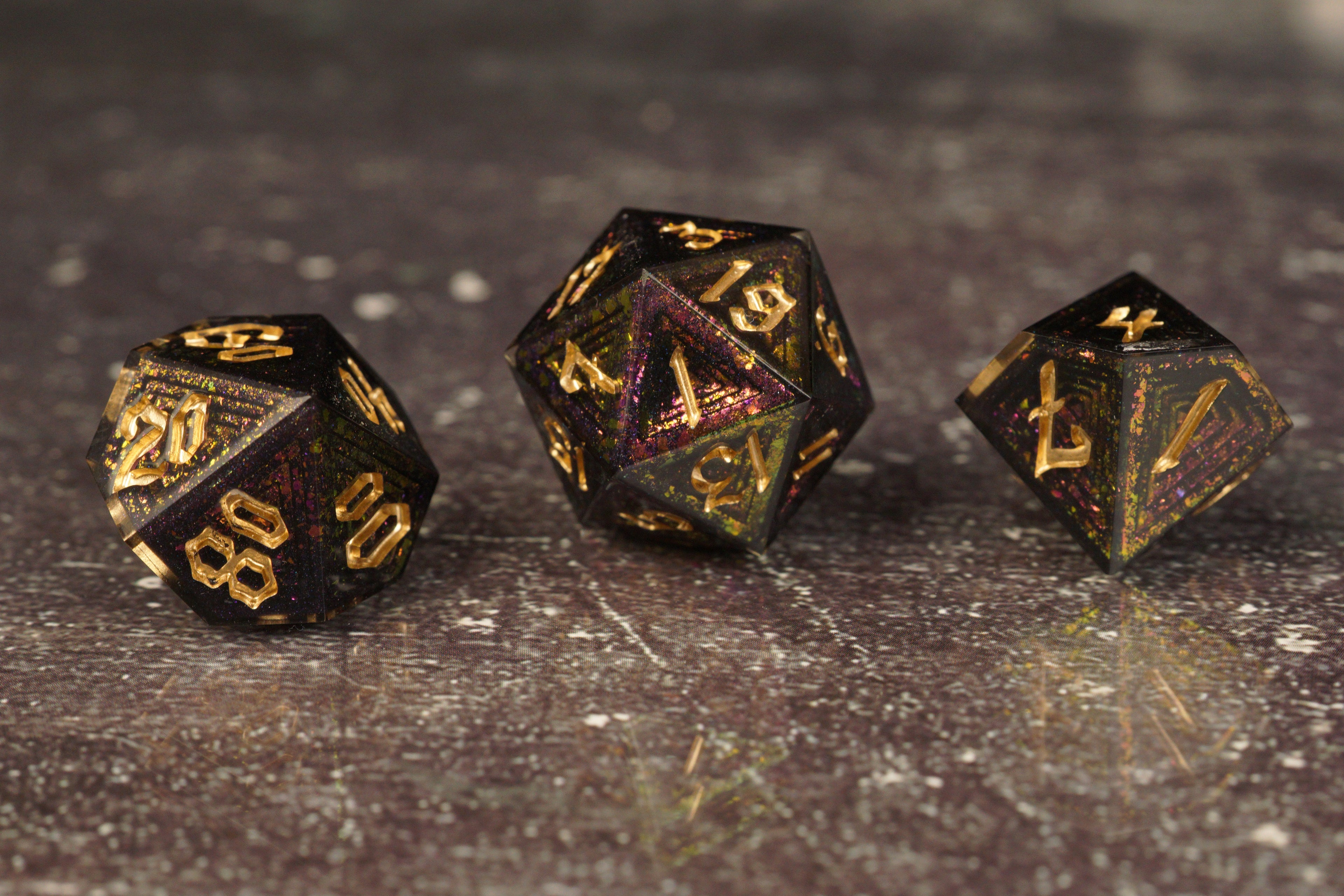 Crimson Wraith - Luxury Bismuth Inspired Handmade Resin Dice Set