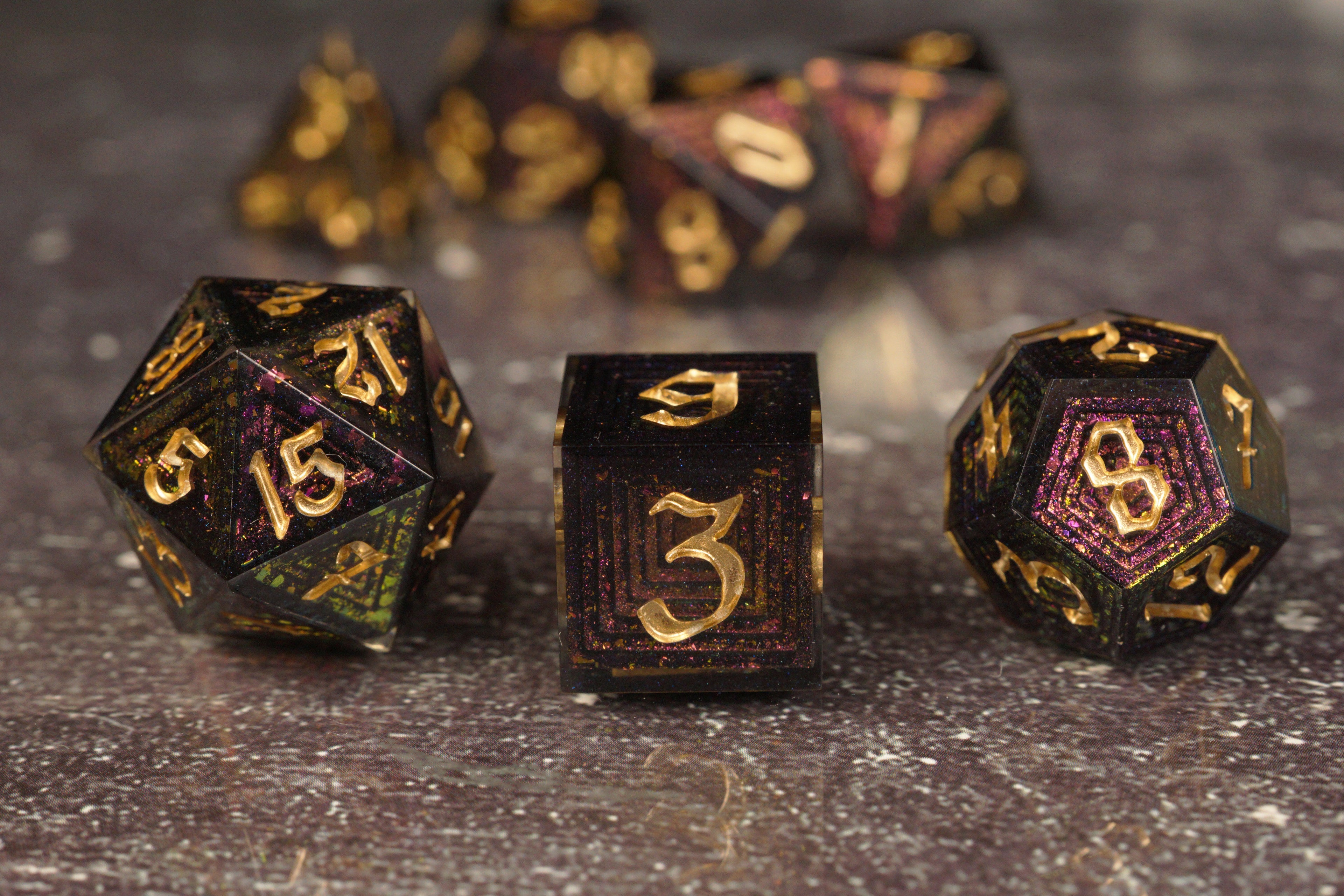 Crimson Wraith - Luxury Bismuth Inspired Handmade Resin Dice Set