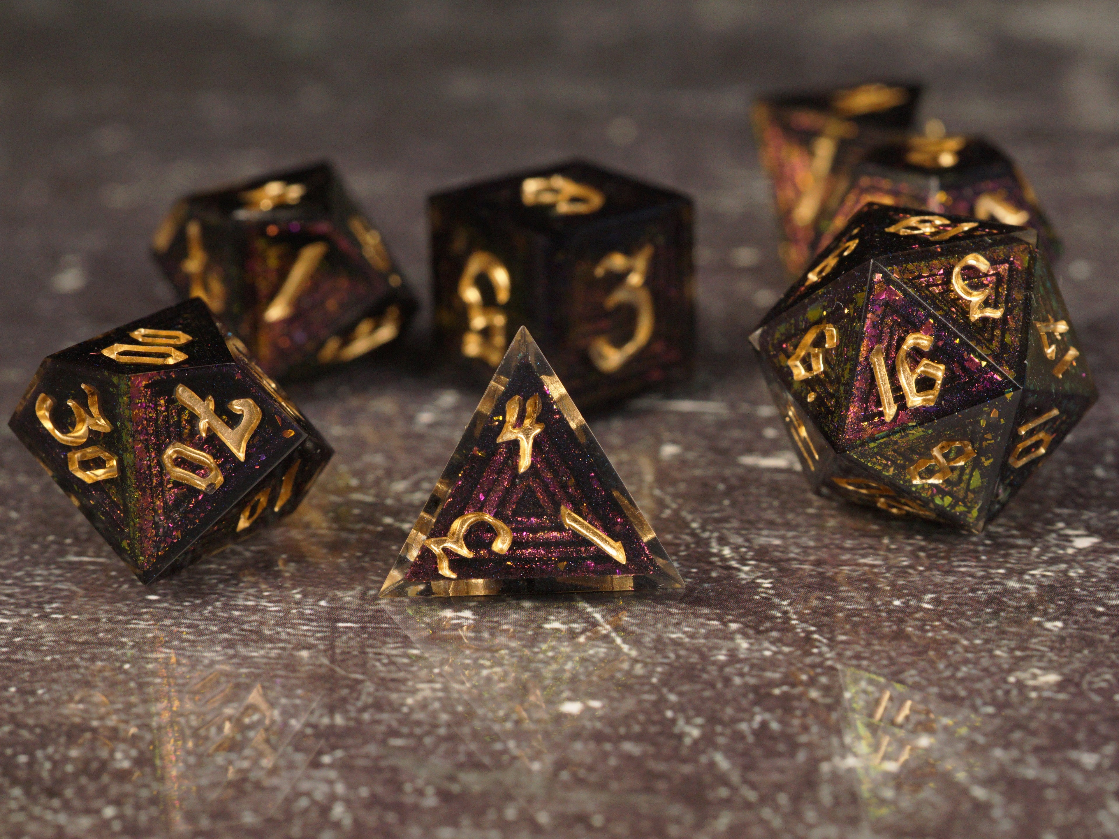 Crimson Wraith - Luxury Bismuth Inspired Handmade Resin Dice Set
