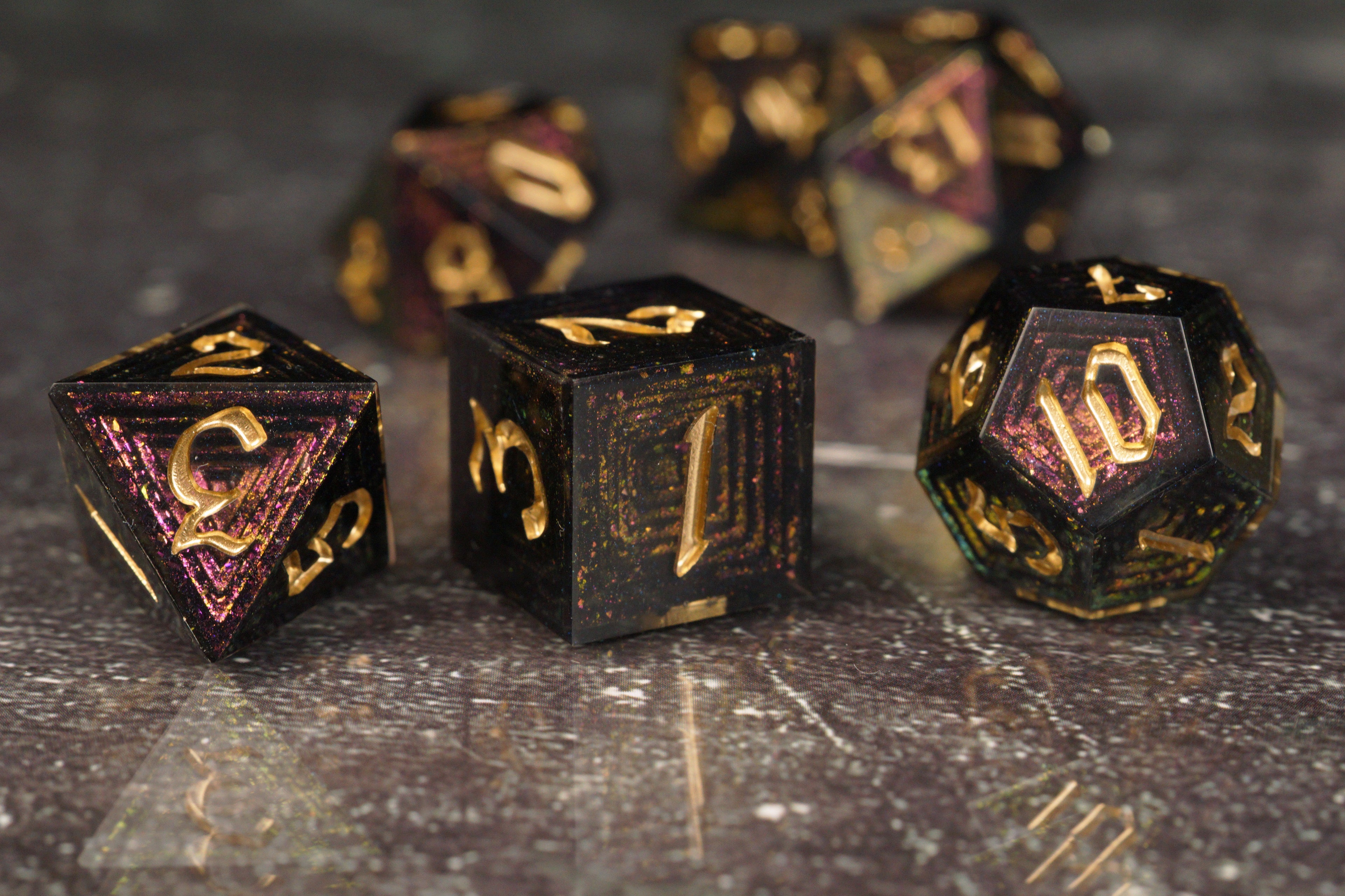 Crimson Wraith - Luxury Bismuth Inspired Handmade Resin Dice Set