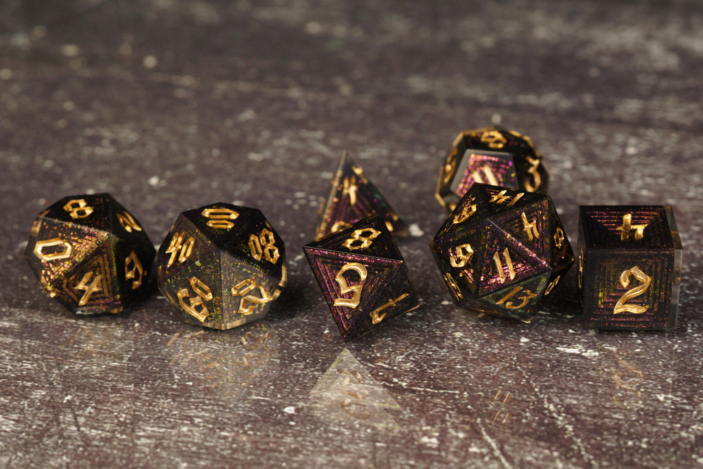 Crimson Wraith - Luxury Bismuth Inspired Handmade Resin Dice Set