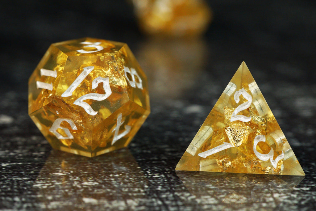 Golden Vault - Handmade Resin Dice Set