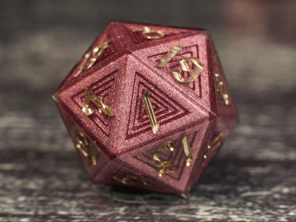 Roselight Whisper - Luxury Bismuth Inspired Handmade Resin Dice Set
