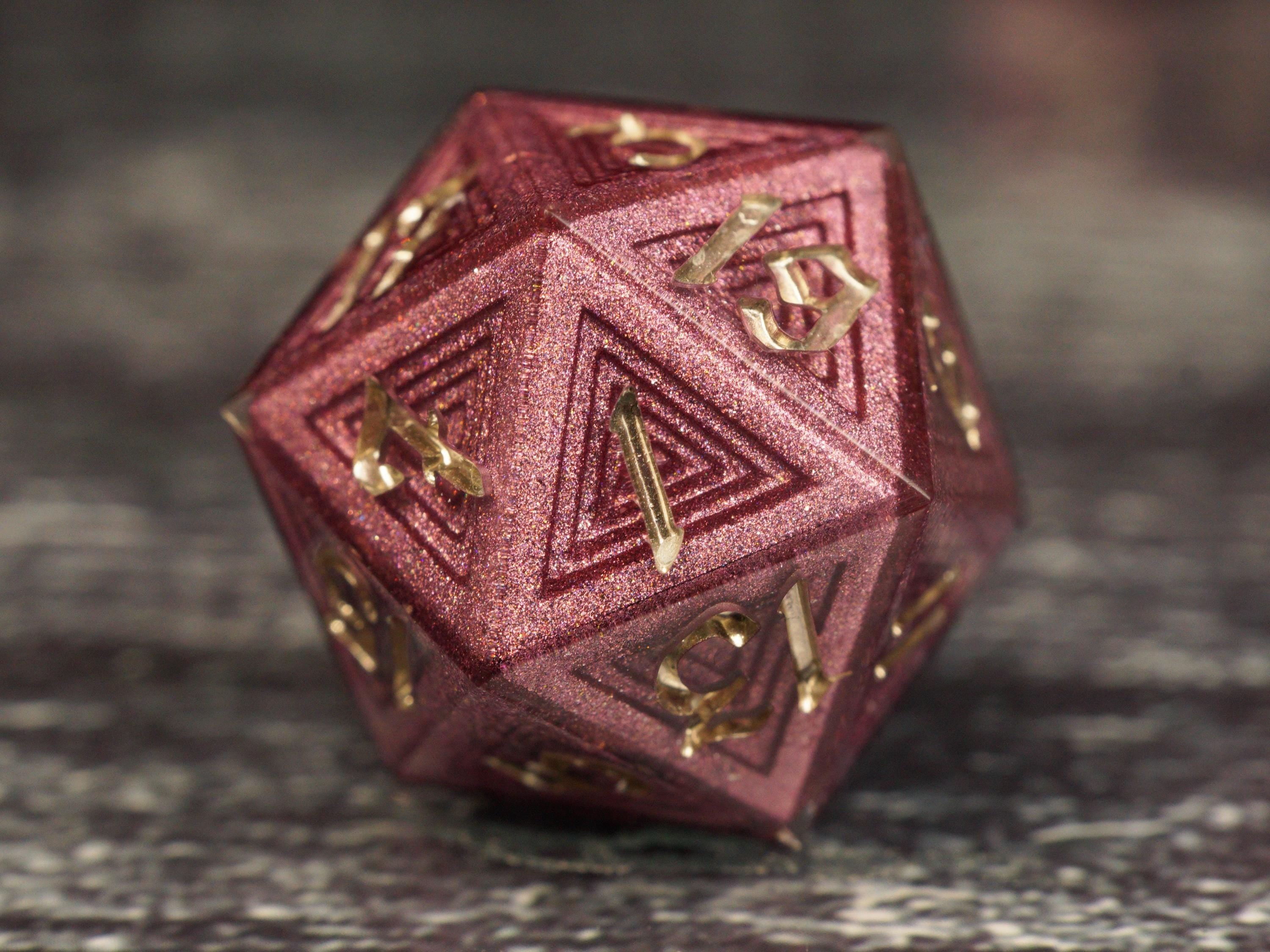 Roselight Whisper - Luxury Bismuth Inspired Handmade Resin Dice Set