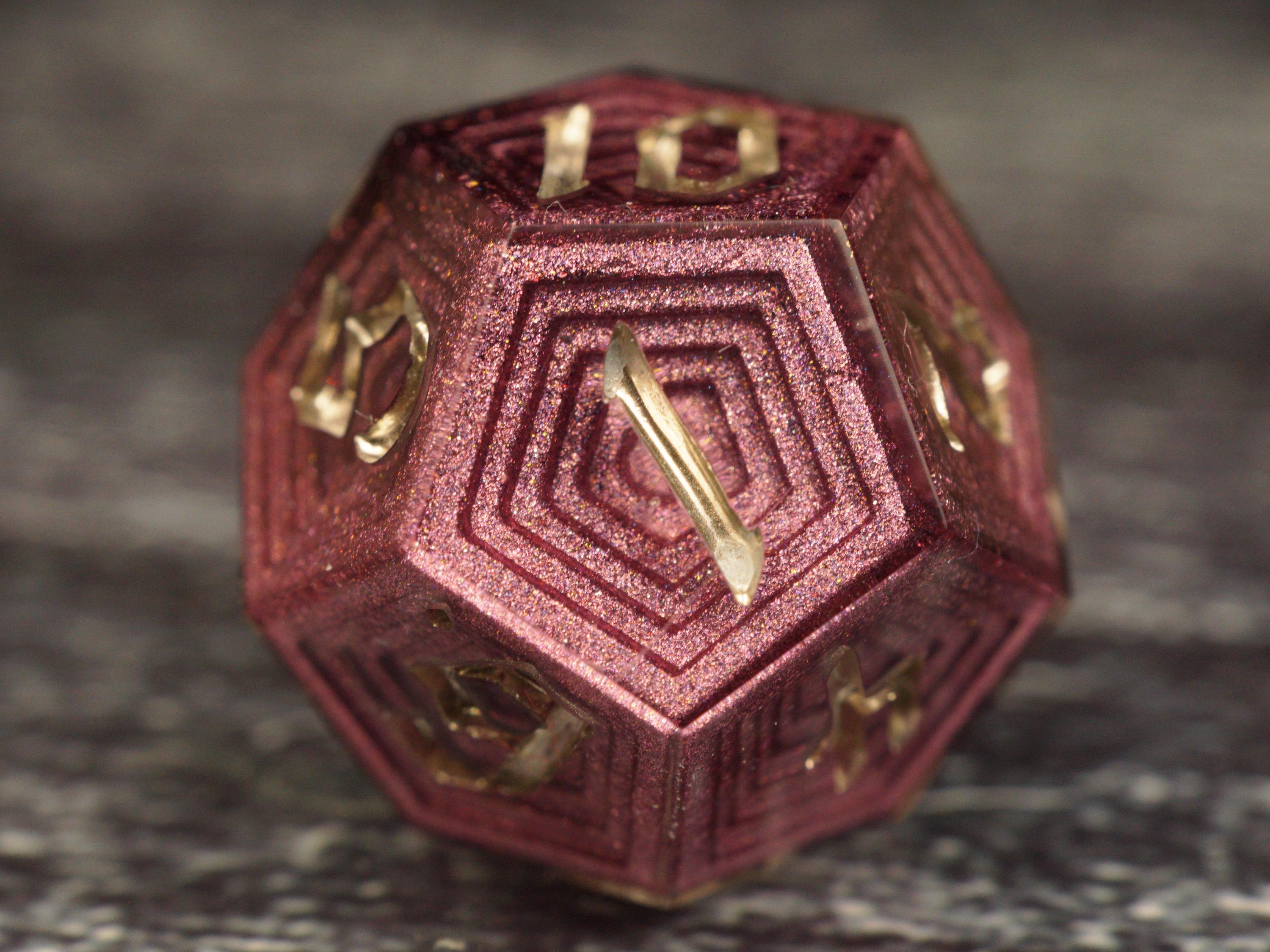 Roselight Whisper - Luxury Bismuth Inspired Handmade Resin Dice Set