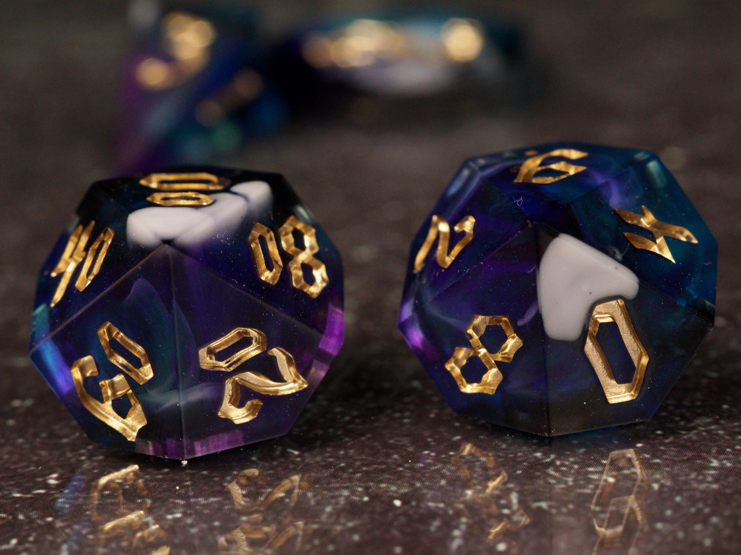 Midnight Star - Handmade Resin Dice Set