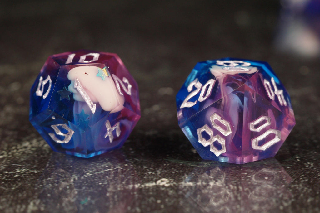 Midnight Star - star variant - Handmade Resin Dice Set