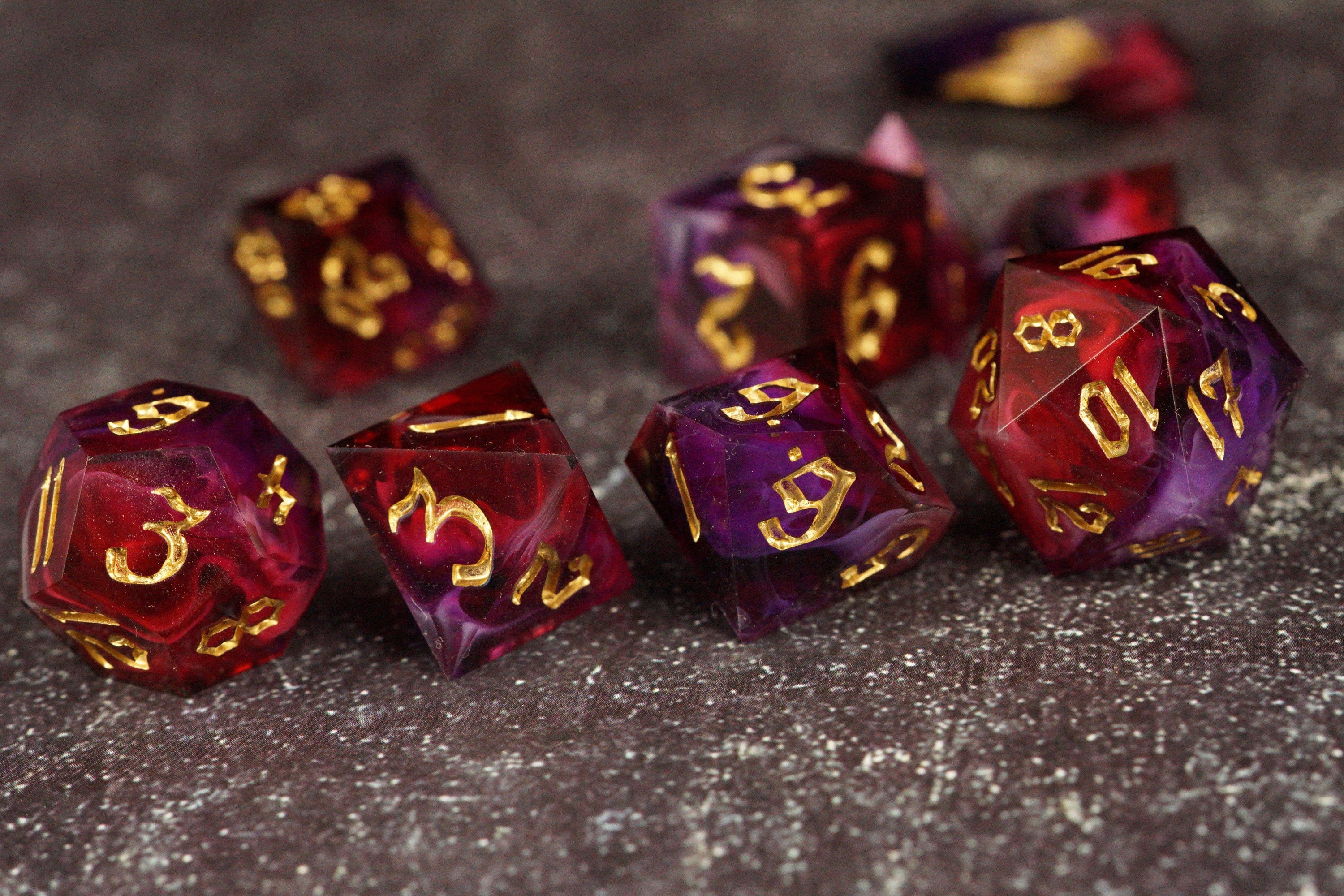 Magic Missile - Handmade Resin Dice Set