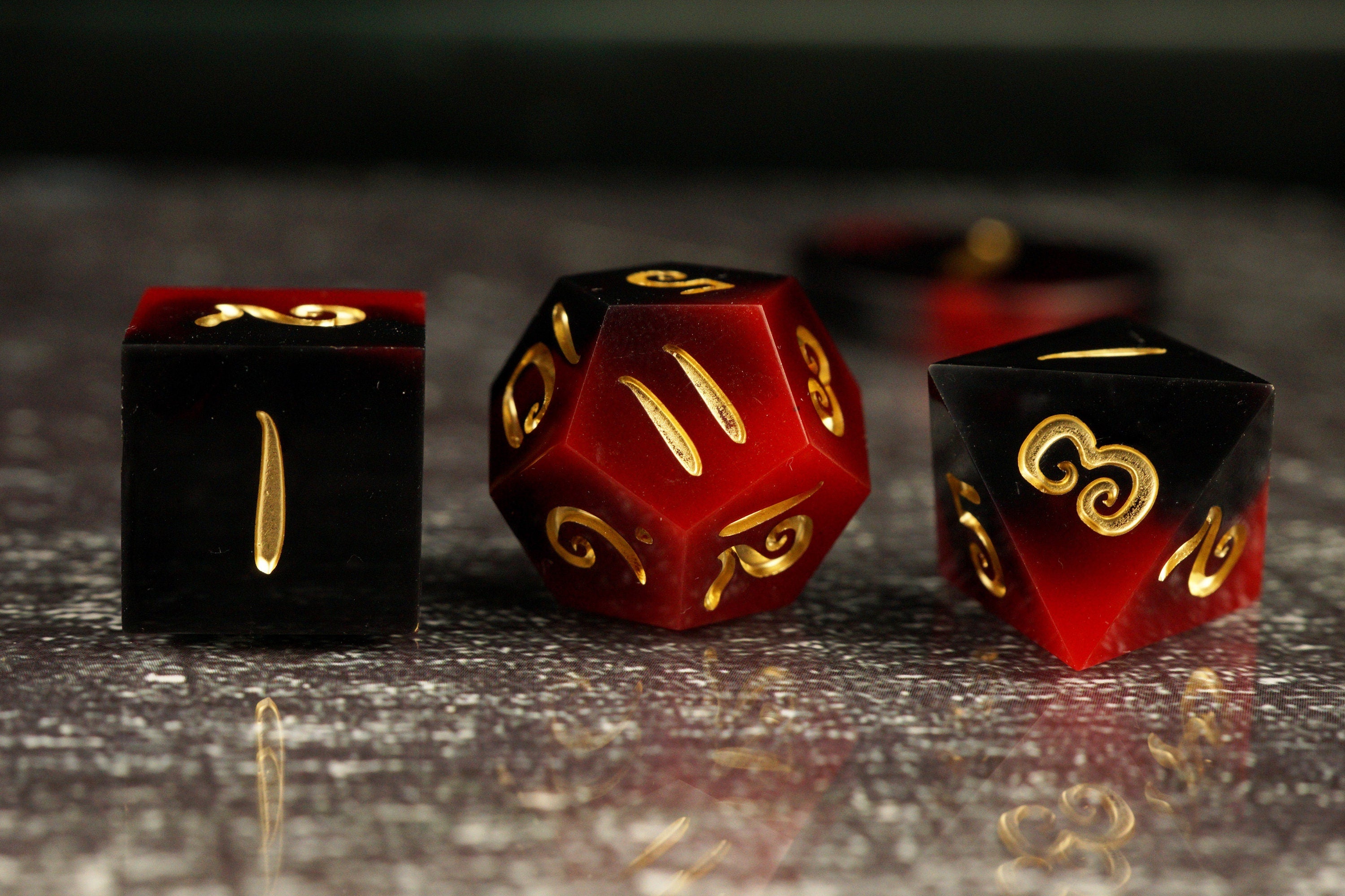 Erupting Earth - Handmade Resin Dice Set