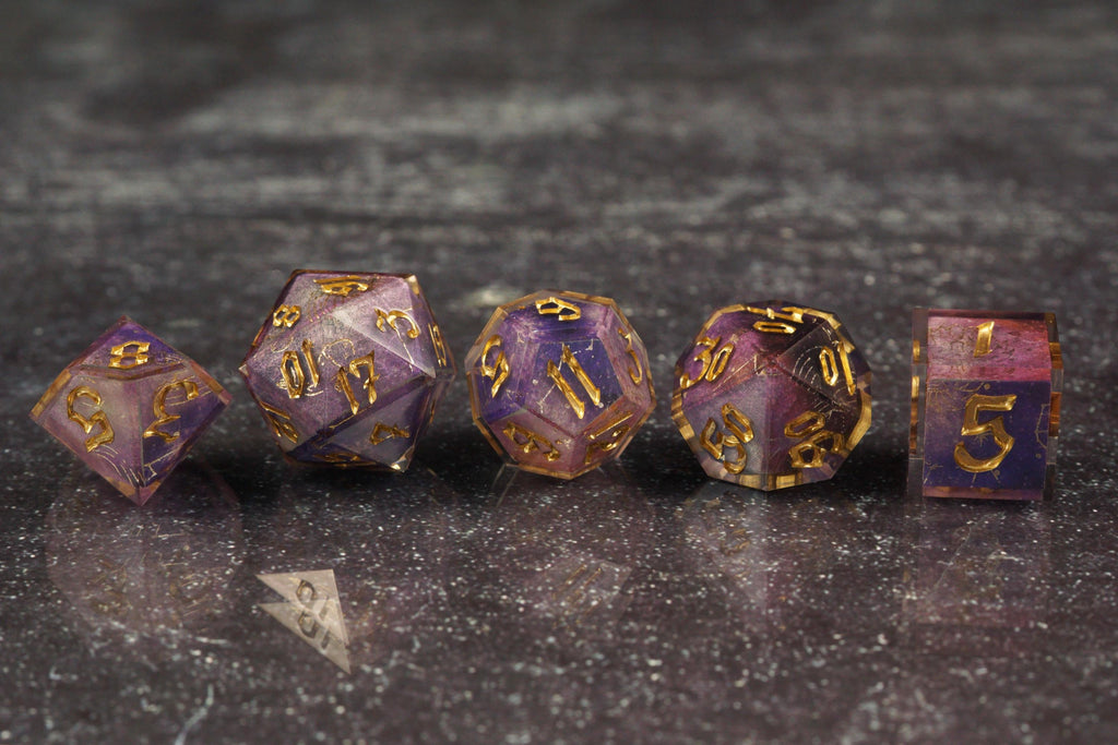 Cosmic Eclipse - Handmade Resin Dice Set