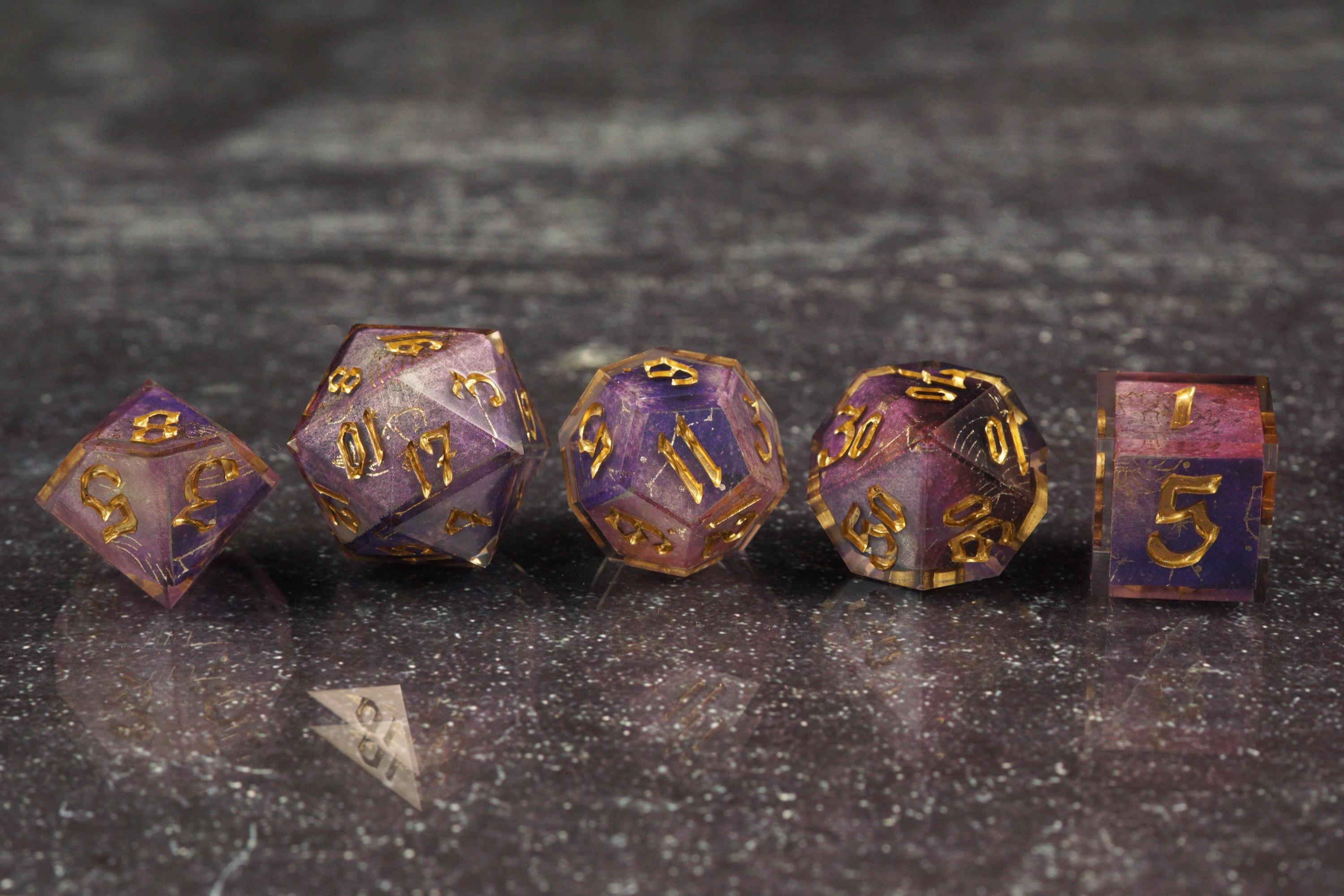Cosmic Eclipse - Handmade Resin Dice Set