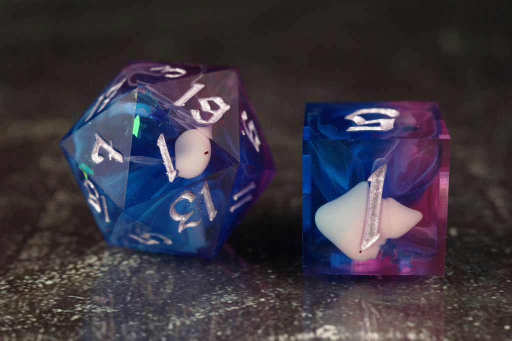Midnight Star - star variant - Handmade Resin Dice Set