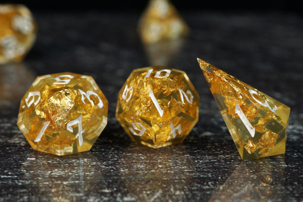Golden Vault - Handmade Resin Dice Set