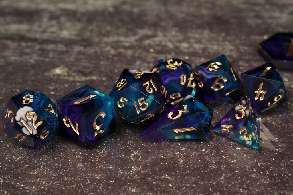 Midnight Star - Handmade Resin Dice Set