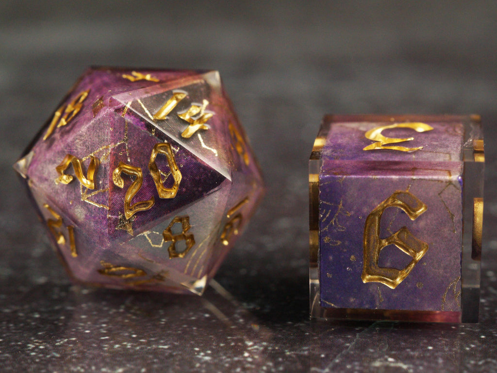 Cosmic Eclipse - Handmade Resin Dice Set