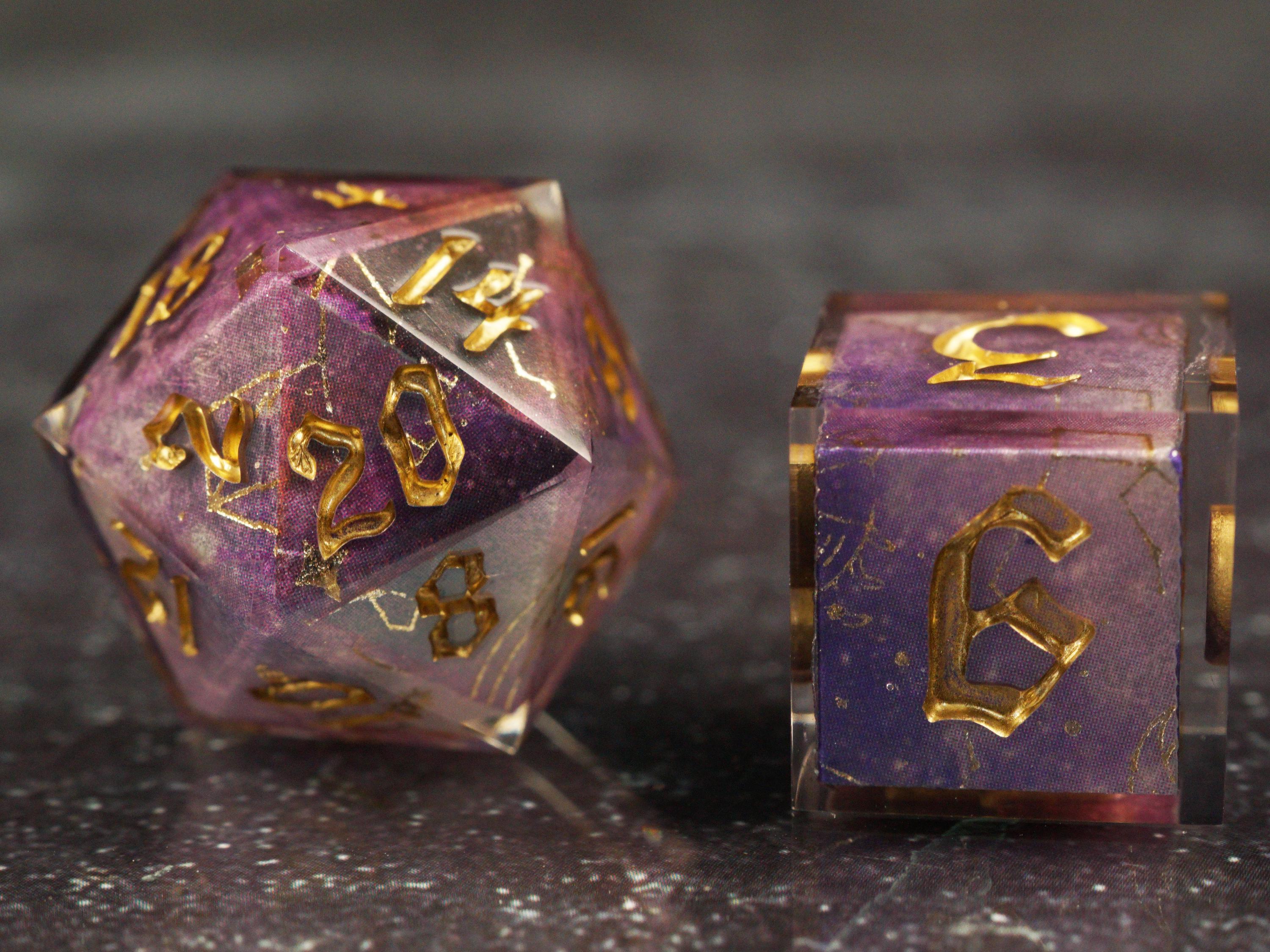 Cosmic Eclipse - Handmade Resin Dice Set