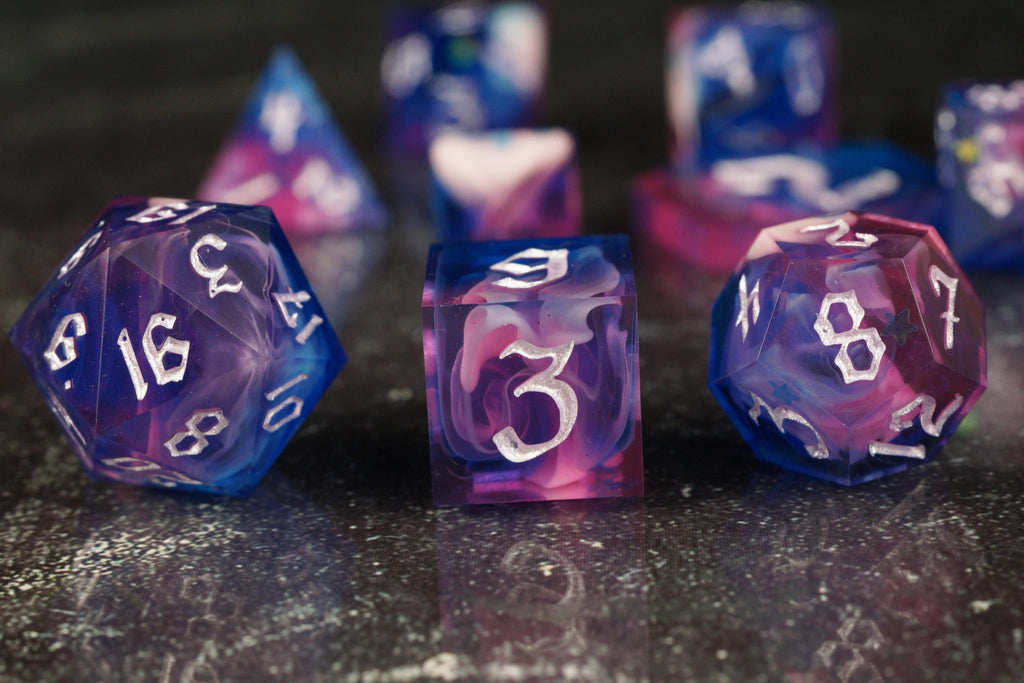 Midnight Star - star variant - Handmade Resin Dice Set