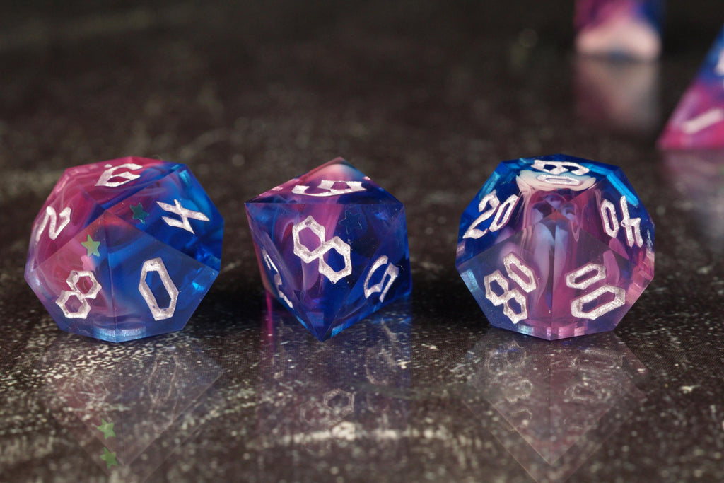 Midnight Star - star variant - Handmade Resin Dice Set