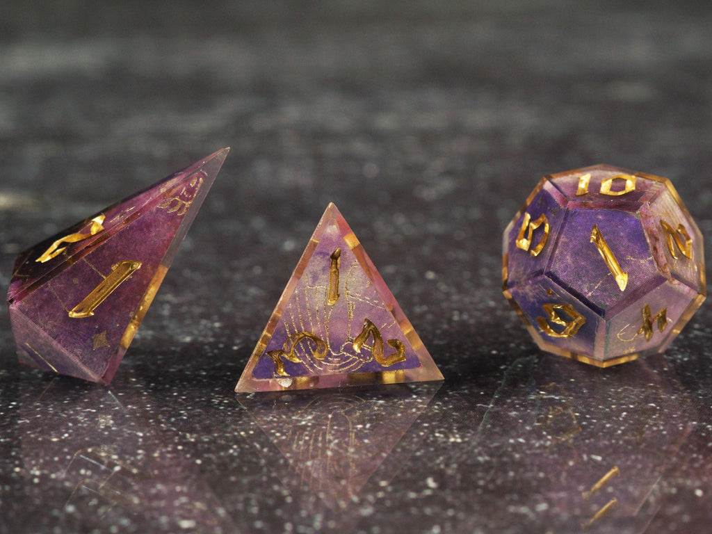 Cosmic Eclipse - Handmade Resin Dice Set