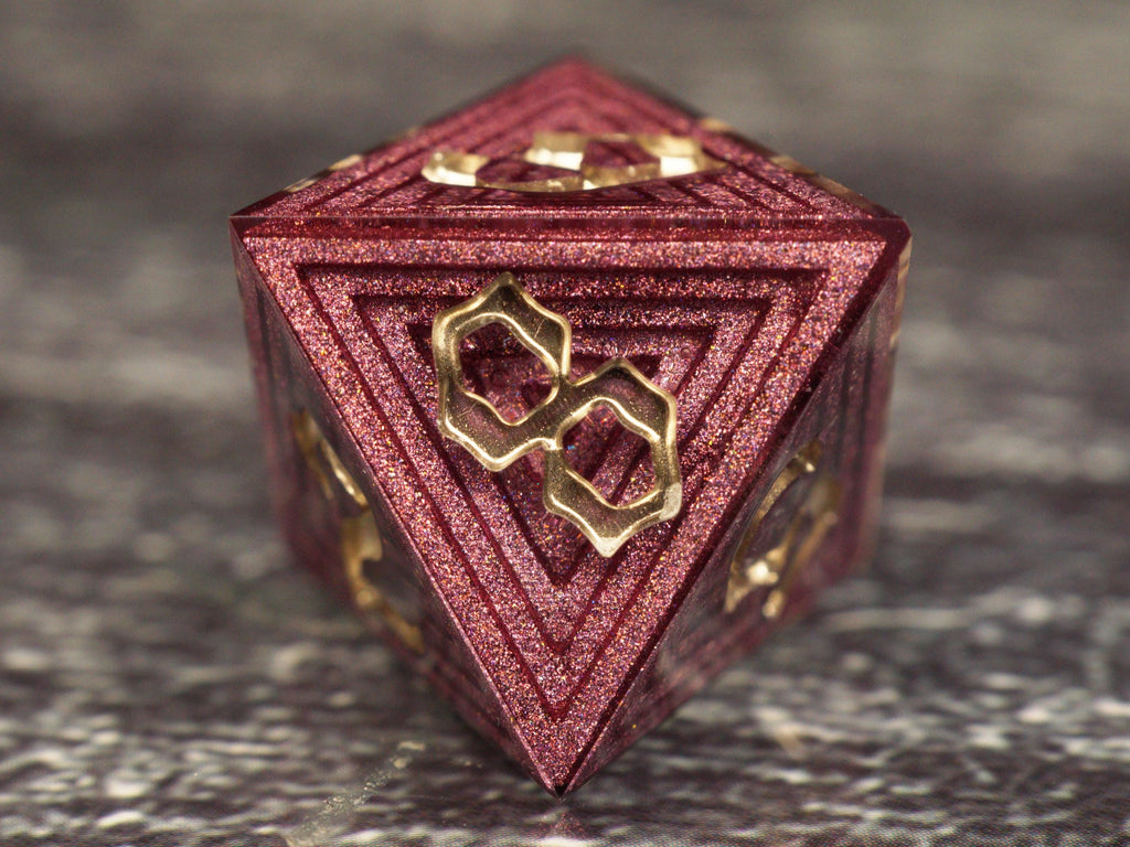 Roselight Whisper - Luxury Bismuth Inspired Handmade Resin Dice Set