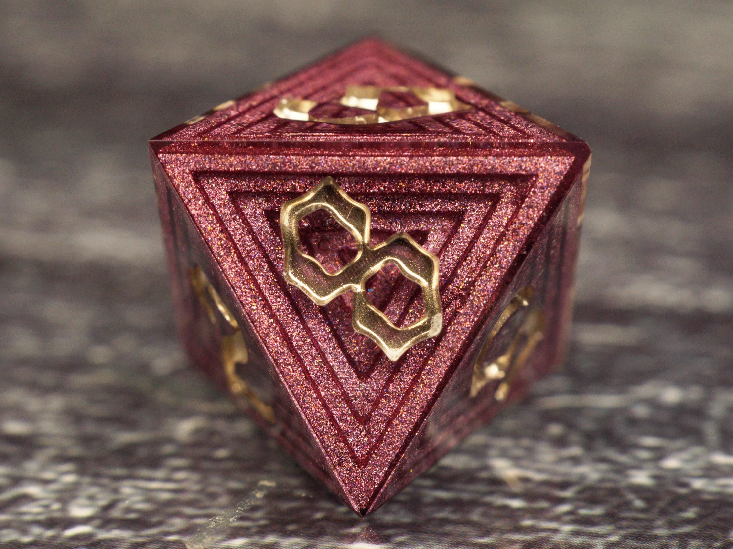 Roselight Whisper - Luxury Bismuth Inspired Handmade Resin Dice Set