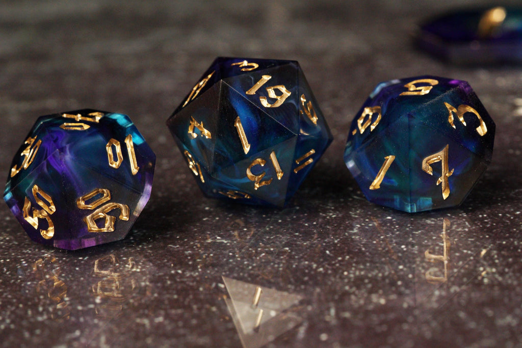 Midnight Star - Handmade Resin Dice Set