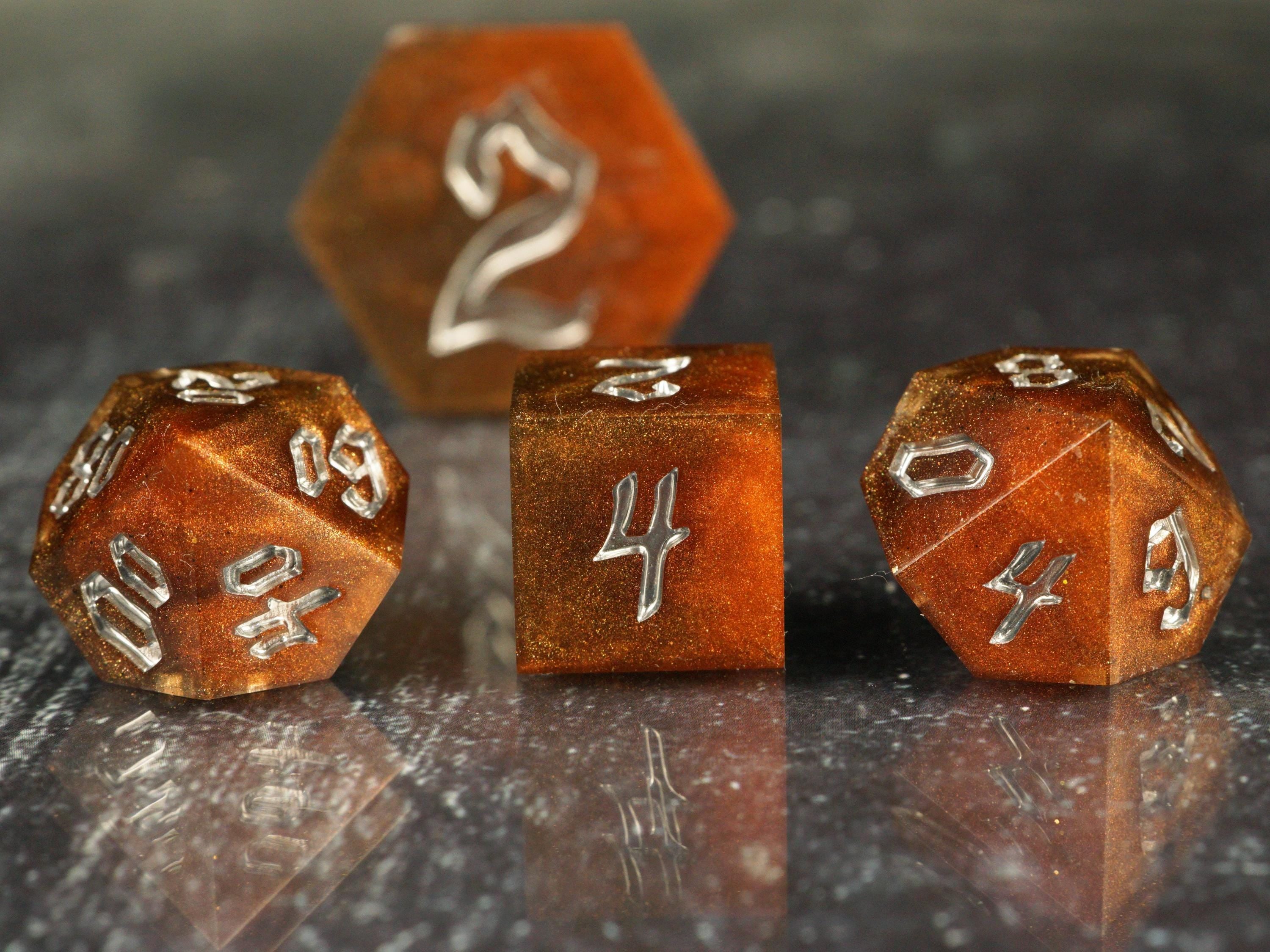 Copperforge Relic - Handmade Resin Dice Set