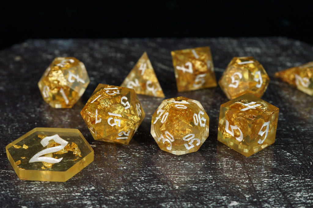 Golden Vault - Handmade Resin Dice Set