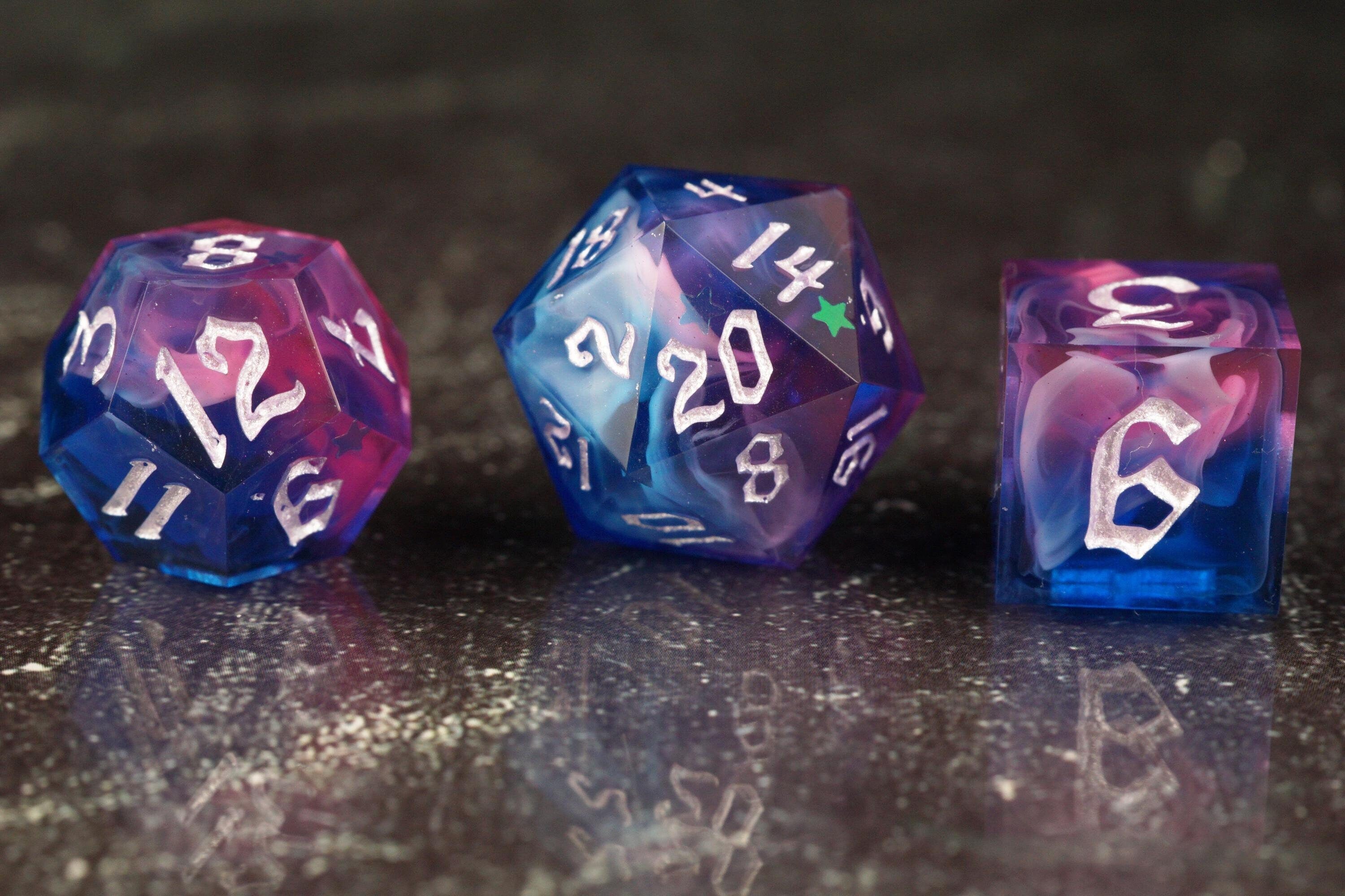Midnight Star - star variant - Handmade Resin Dice Set