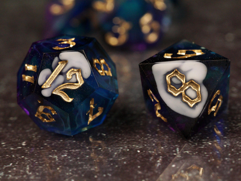 Midnight Star - Handmade Resin Dice Set