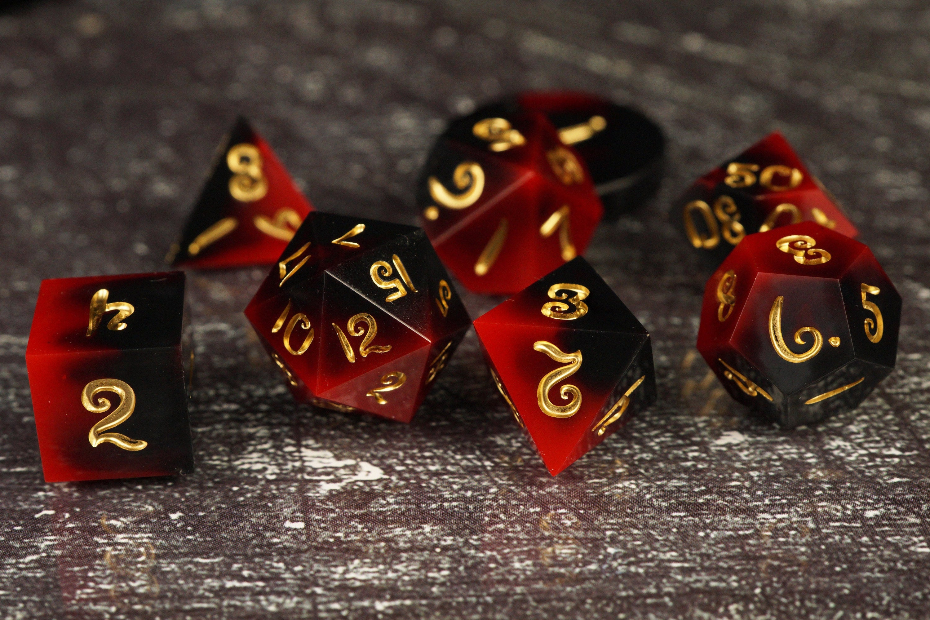 Erupting Earth - Handmade Resin Dice Set